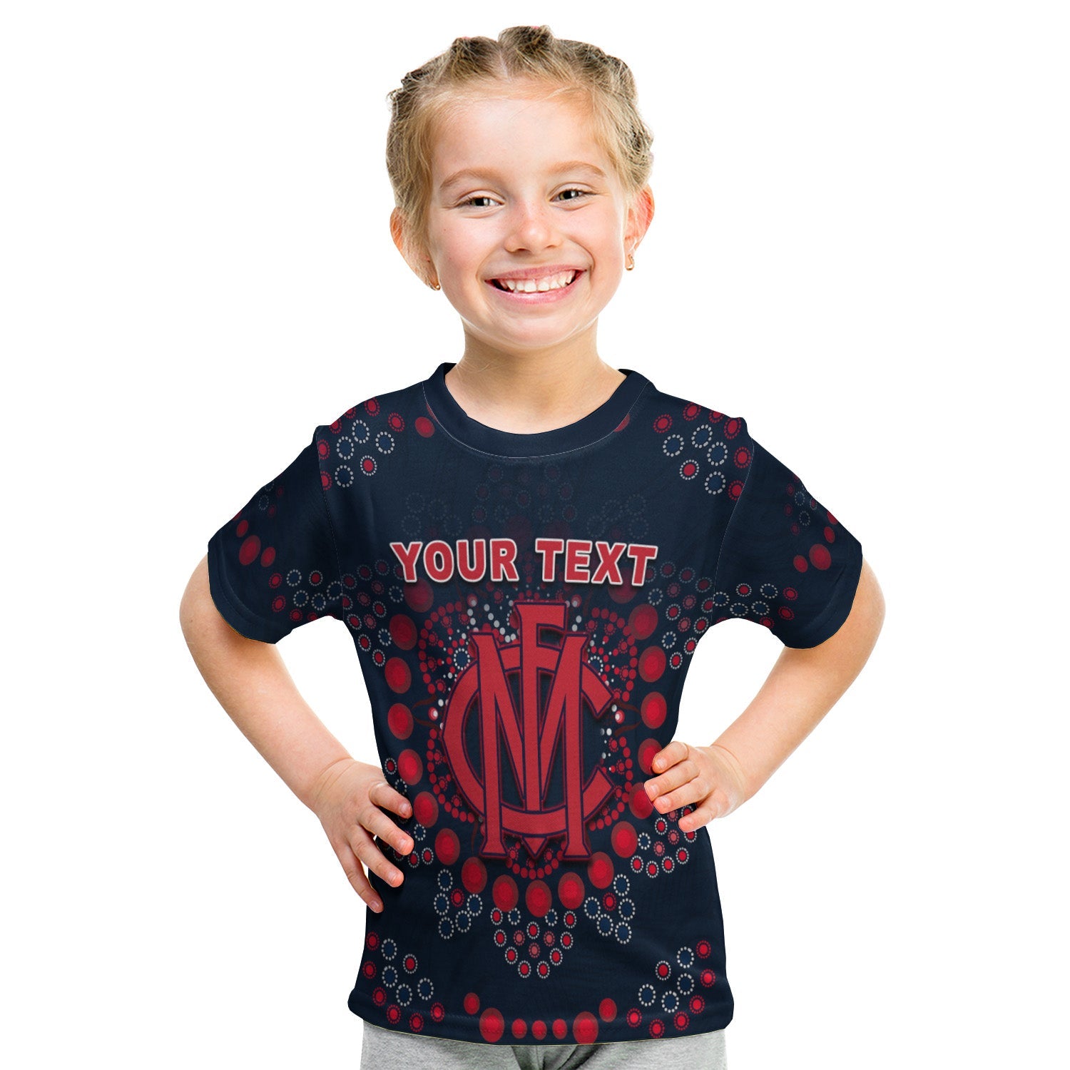 (Custom Personalised) Demons Football T shirt KID Melbourne Indigenous - Vibe Hoodie Shop