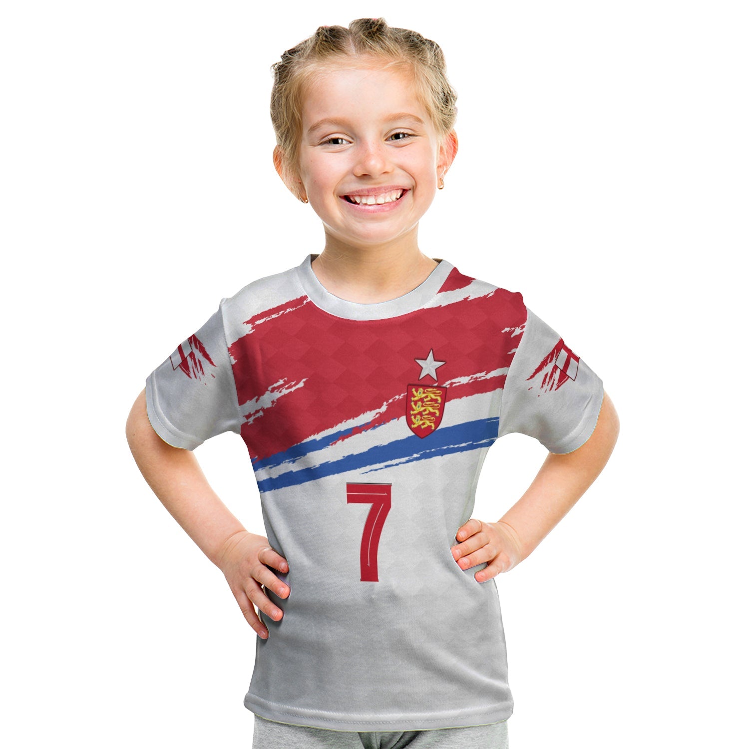 (Custom Personalised) England Football T shirt KID - Come on England - Custom Text and Number - Vibe Hoodie Shop