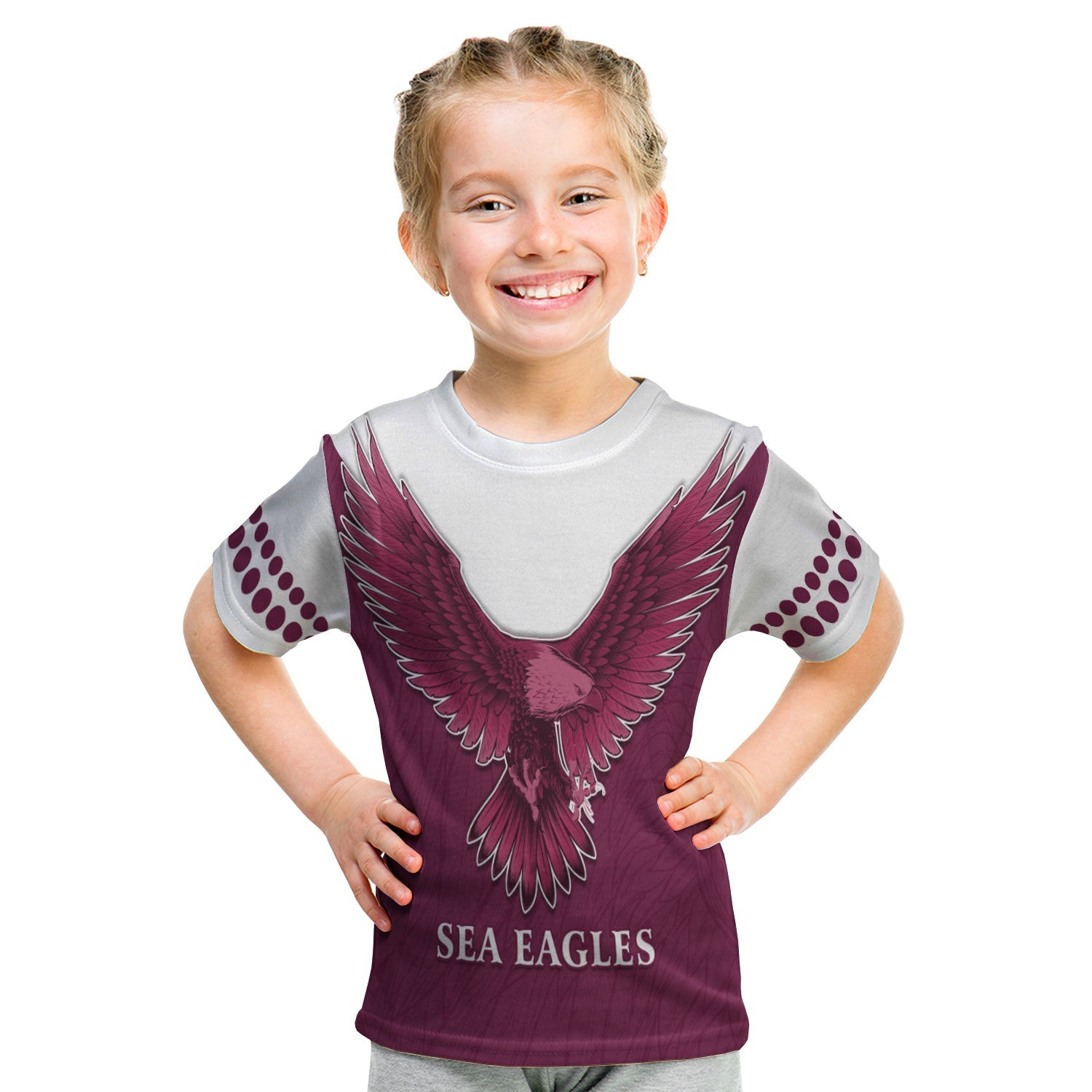 (Custom Personalised) Sea Eagles 2021 T shirt KID Manly Warringah Feather - Vibe Hoodie Shop