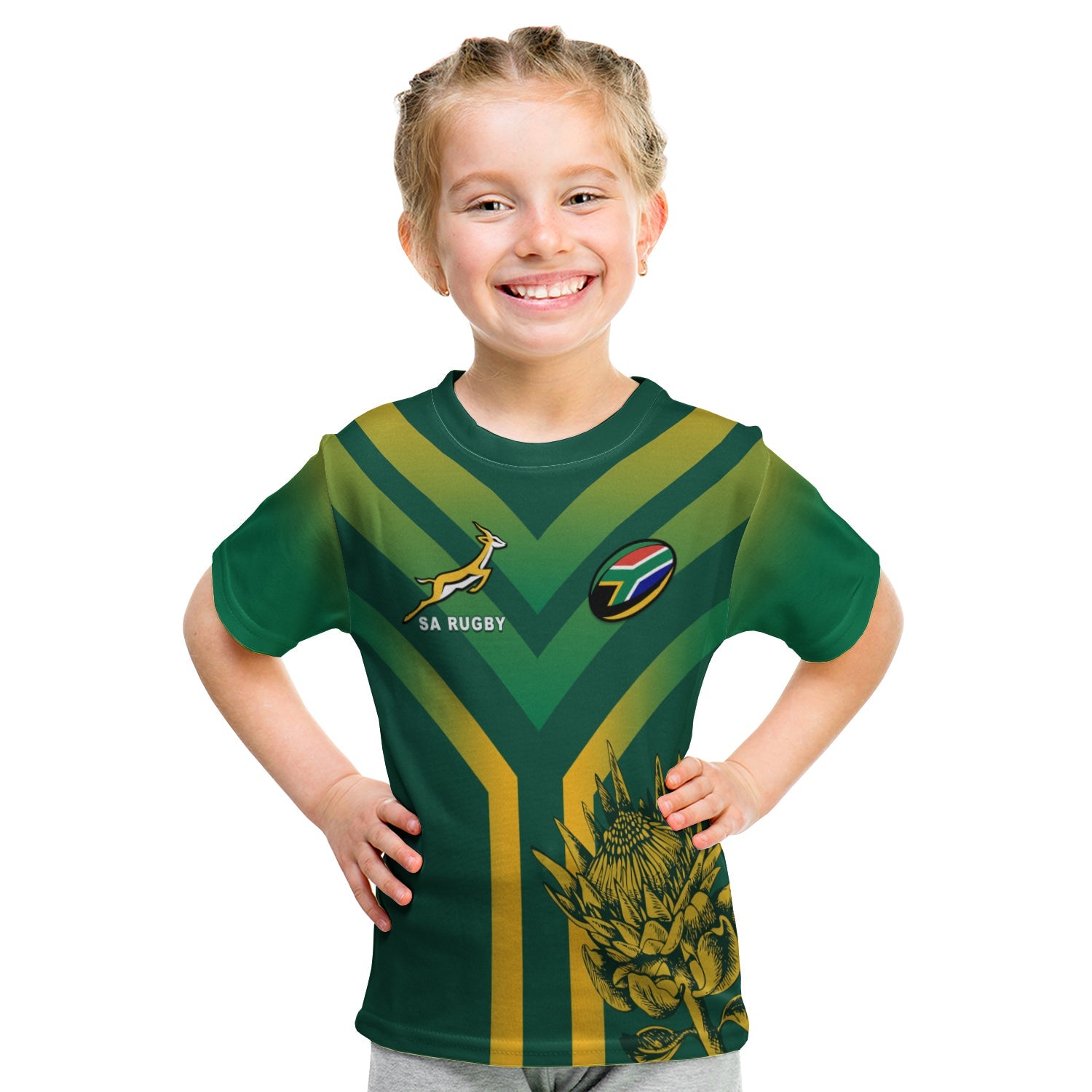 South Africa Rugby 2021 T shirt KID Bokke Version Special - Vibe Hoodie Shop