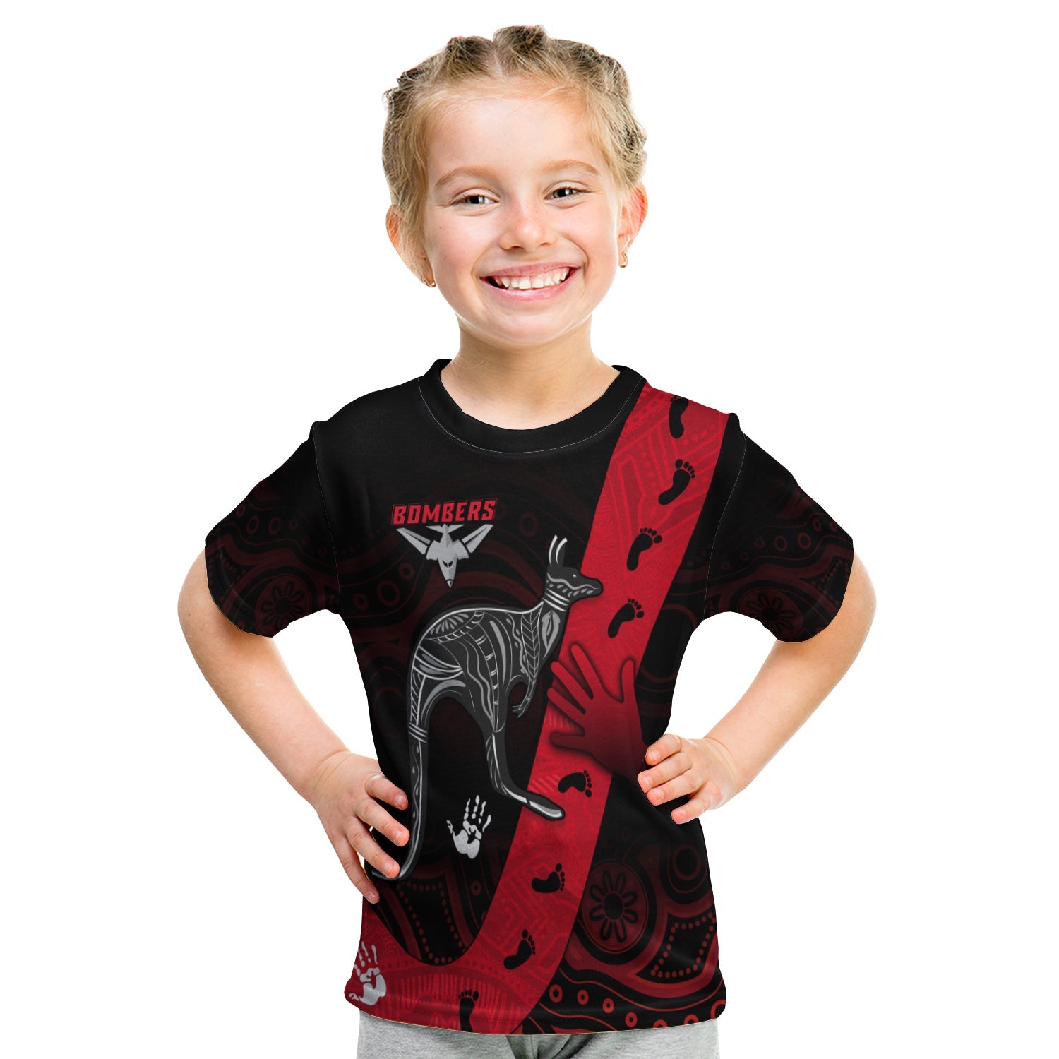 (Custom Personalised) Bombers Indigenous T shirt KID - Vibe Hoodie Shop