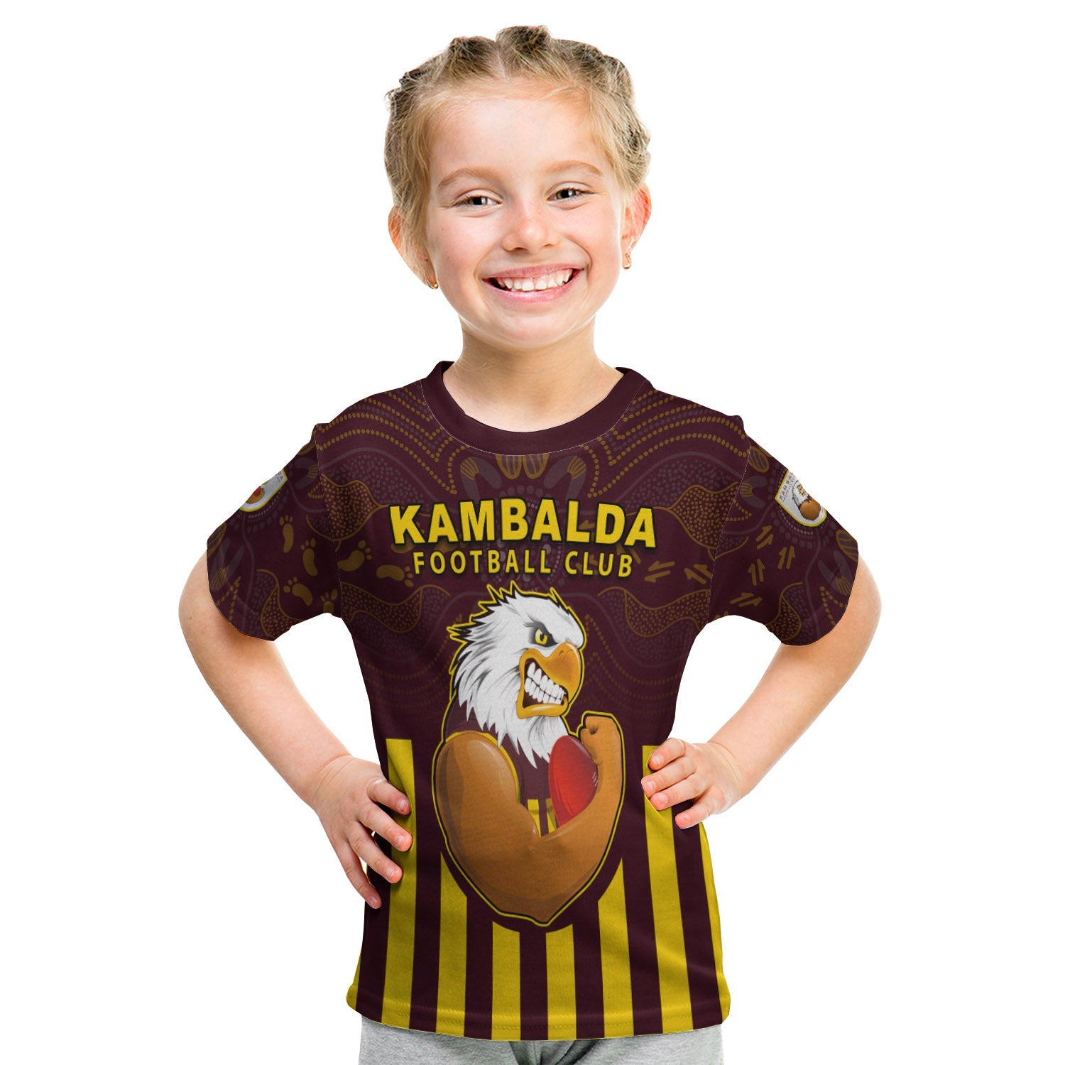 (Custom Personalised) Kambalda Football Club T shirt KID Goldfields Football Indigenous Eagles - Vibe Hoodie Shop