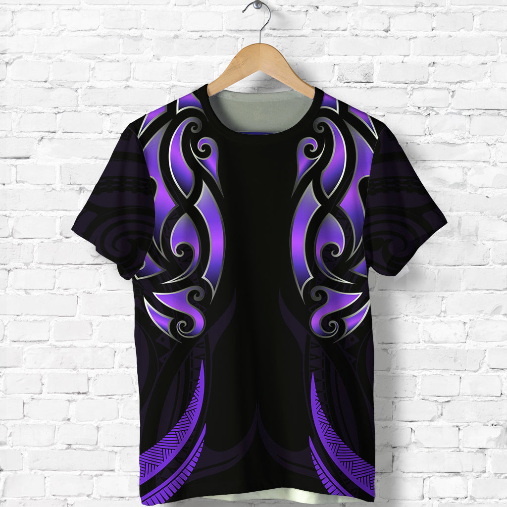 New Zealand Maori T shirt Simple Love Purple - Vibe Hoodie Shop