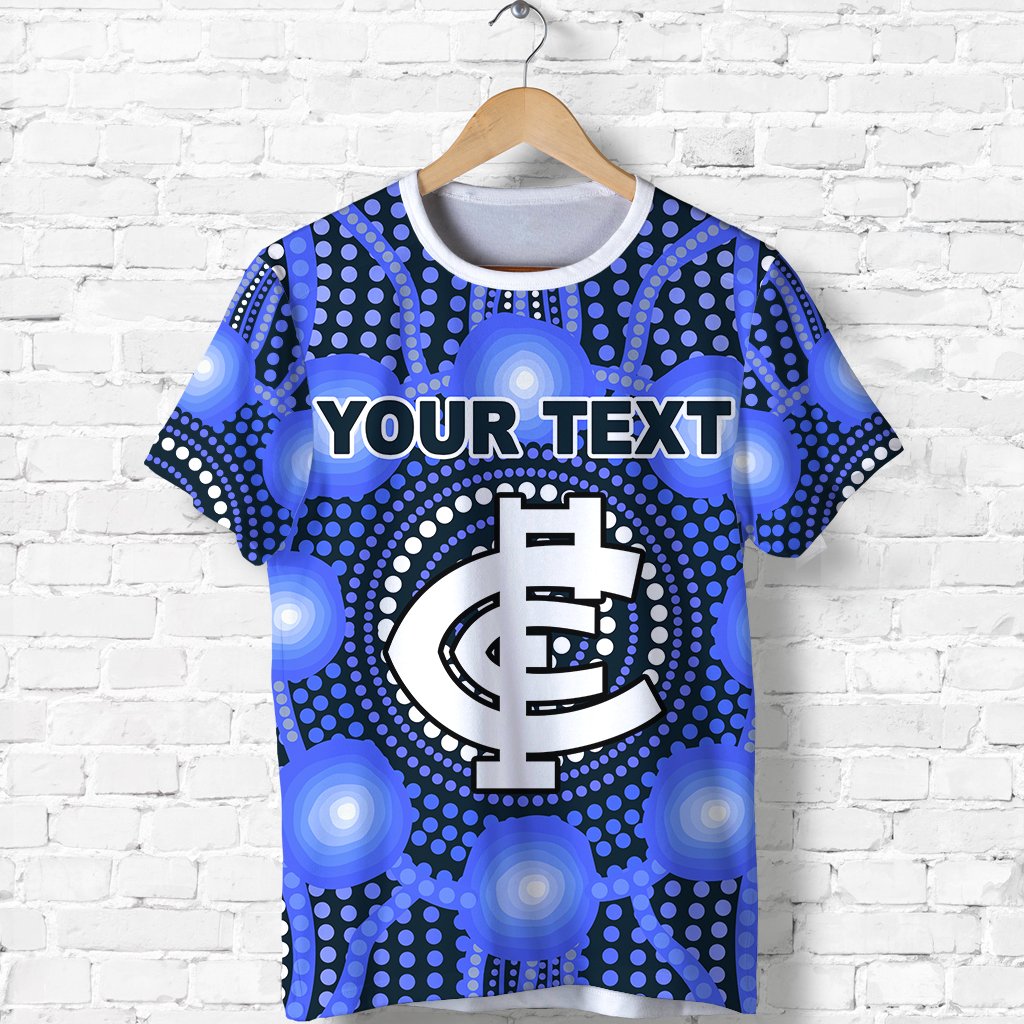 (Custom Personalised) Blues T shirt Carlton Bright Indigenous - Vibe Hoodie Shop