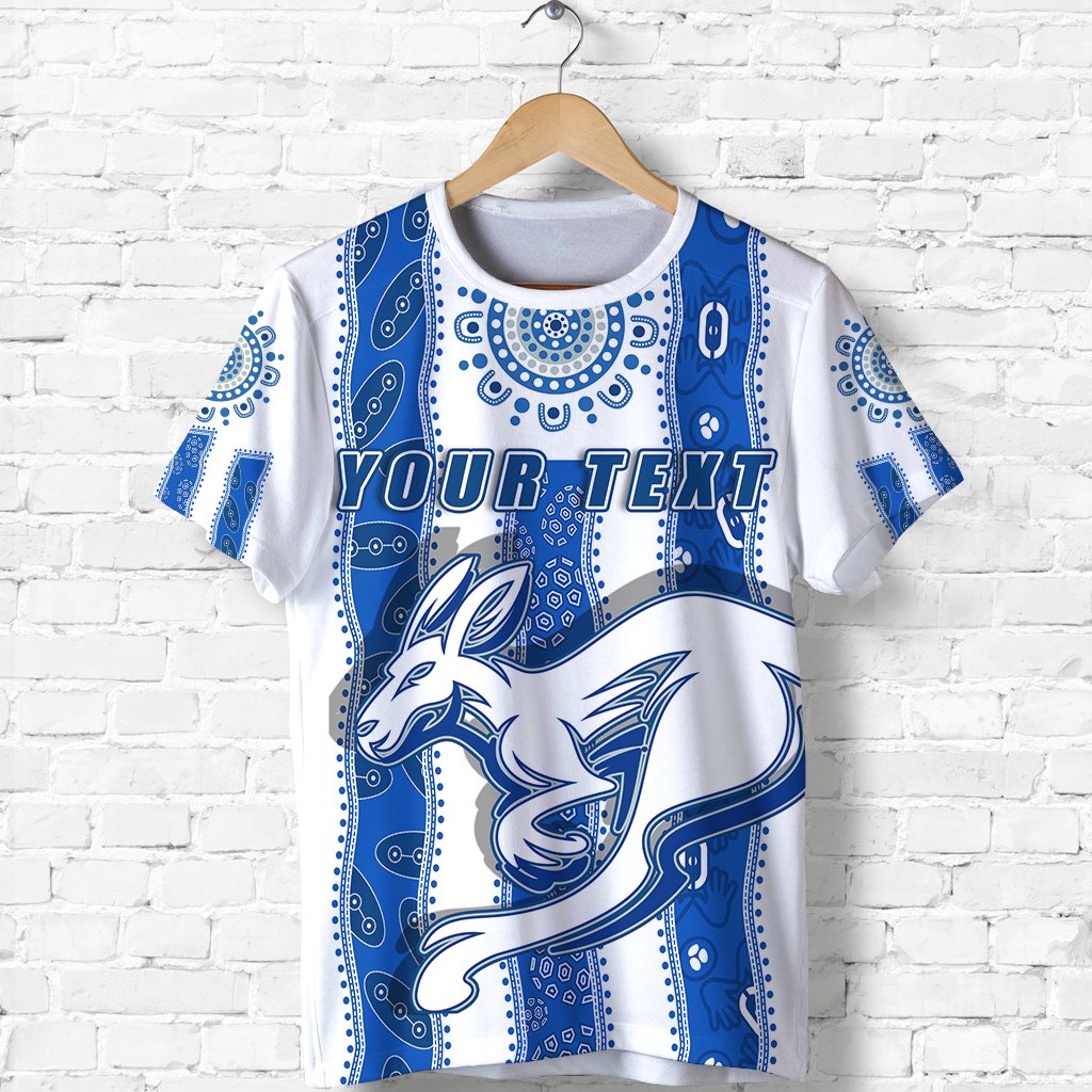 (Custom Personalised) Melbourne Kangaroos T shirt Indigenous North - Roos White - Vibe Hoodie Shop