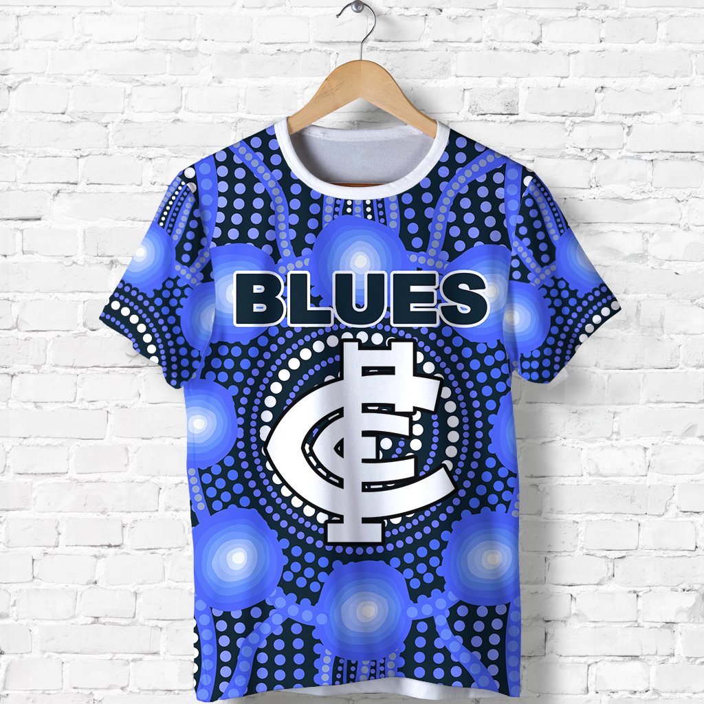 Blues T shirt Carlton Bright Indigenous - Vibe Hoodie Shop