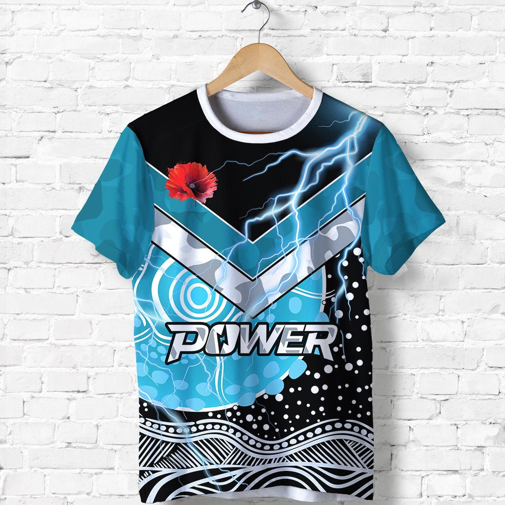 Power ANZAC Day T shirt Port Adelaide Lighting - Vibe Hoodie Shop