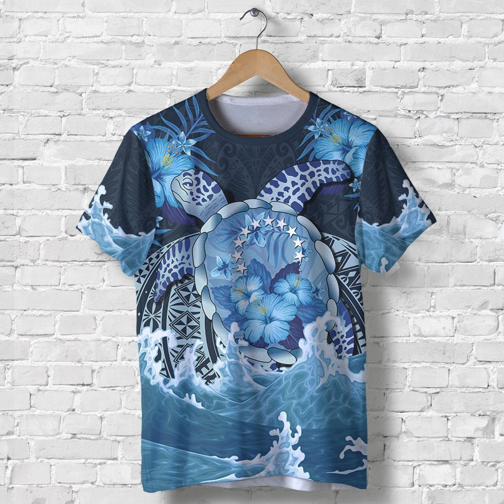 Cook Islands Polynesian Sea Turtle Hibiscus T shirt - Vibe Hoodie Shop