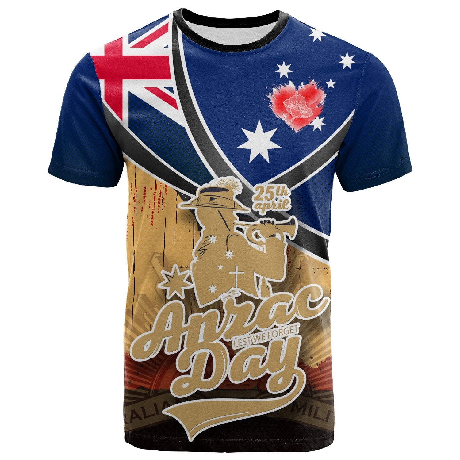 T shirts - ANZAC Lest We Forget - Vibe Hoodie Shop