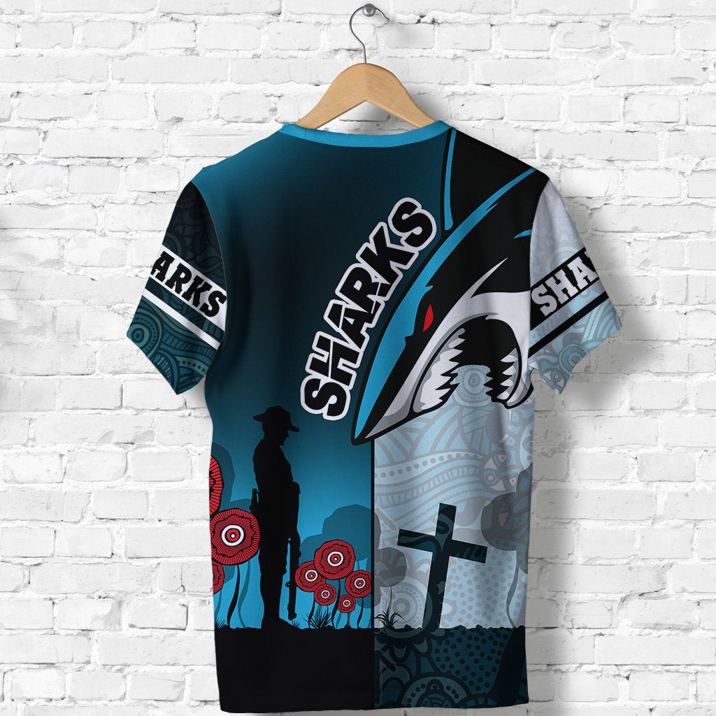 Sharks T shirt Cronulla ANZAC Day - Vibe Hoodie Shop