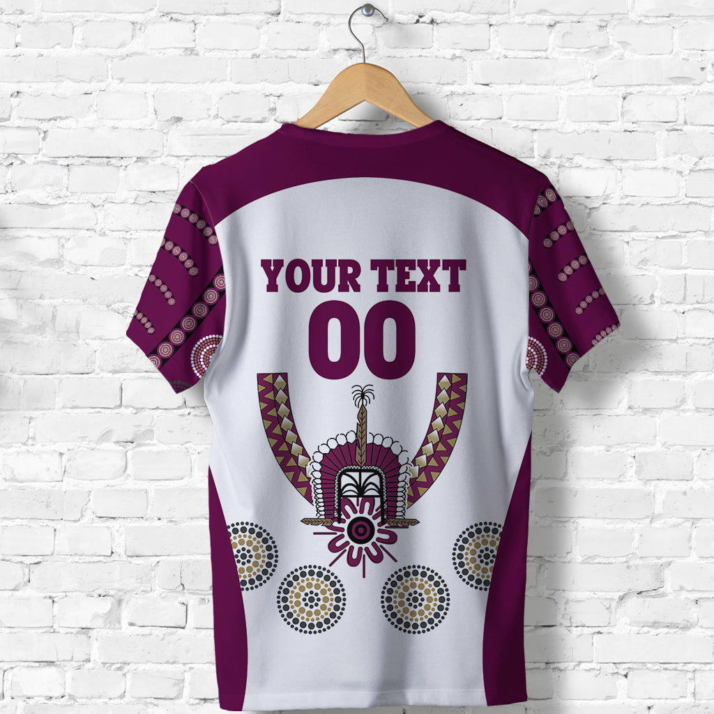 (Custom Personalised) Queensland T shirt Maroons Aboriginal Sport Style LT16 - Vibe Hoodie Shop