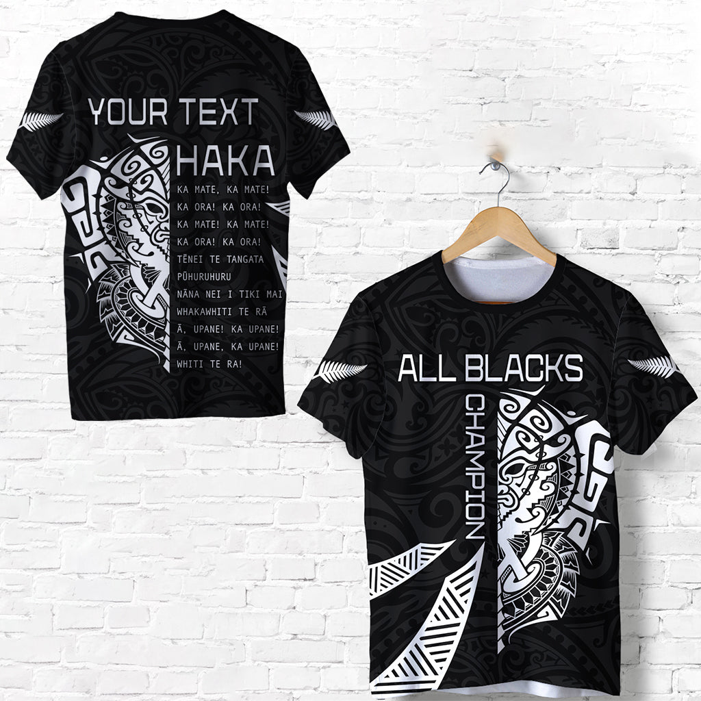 (Custom Personalised) New Zealand Rugby T Shirt Haka All Black mix Ta Moko - Vibe Hoodie Shop