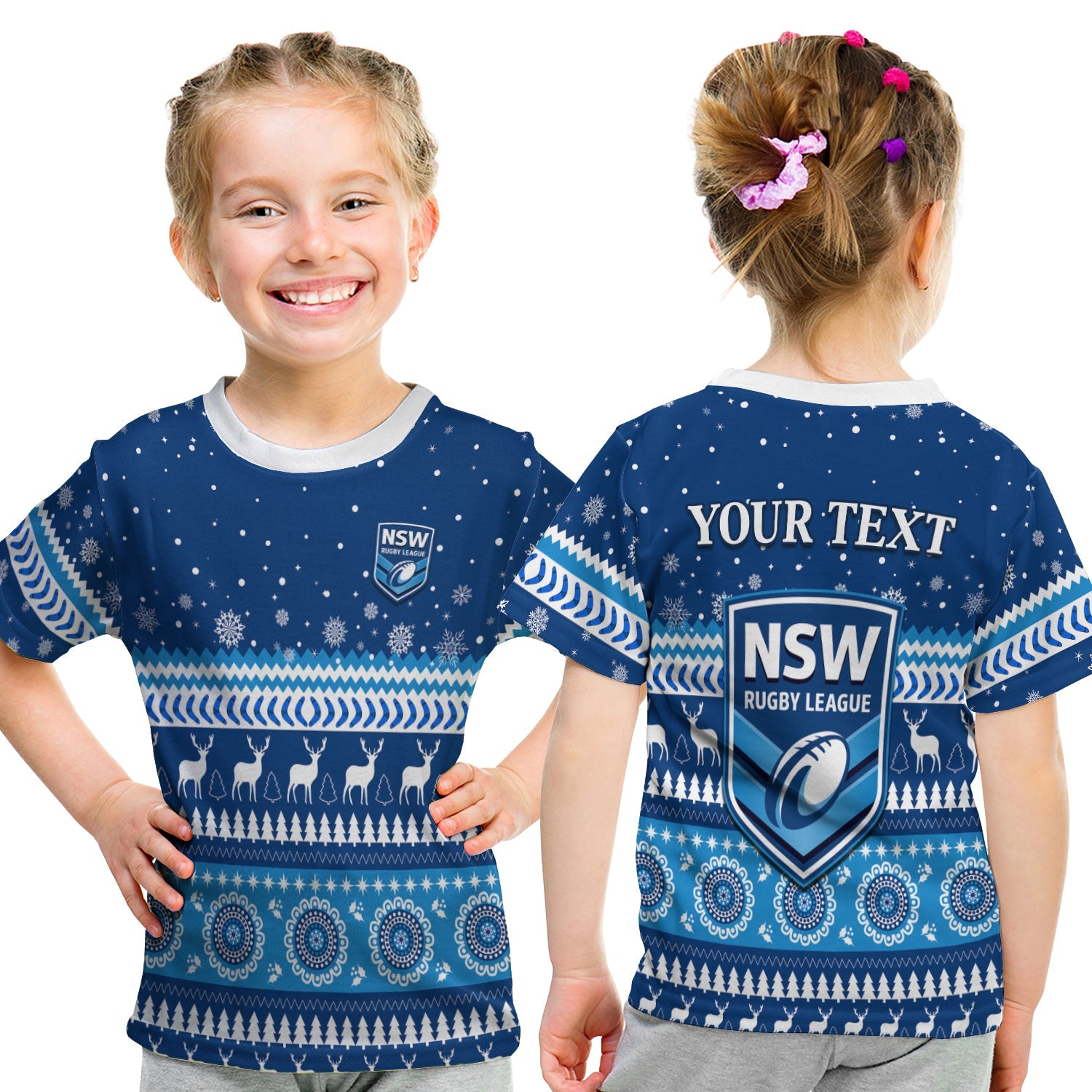 (Custom Personalised) New South Wales Christmas T shirt KID NSW Rugby Indigenous - Vibe Hoodie Shop