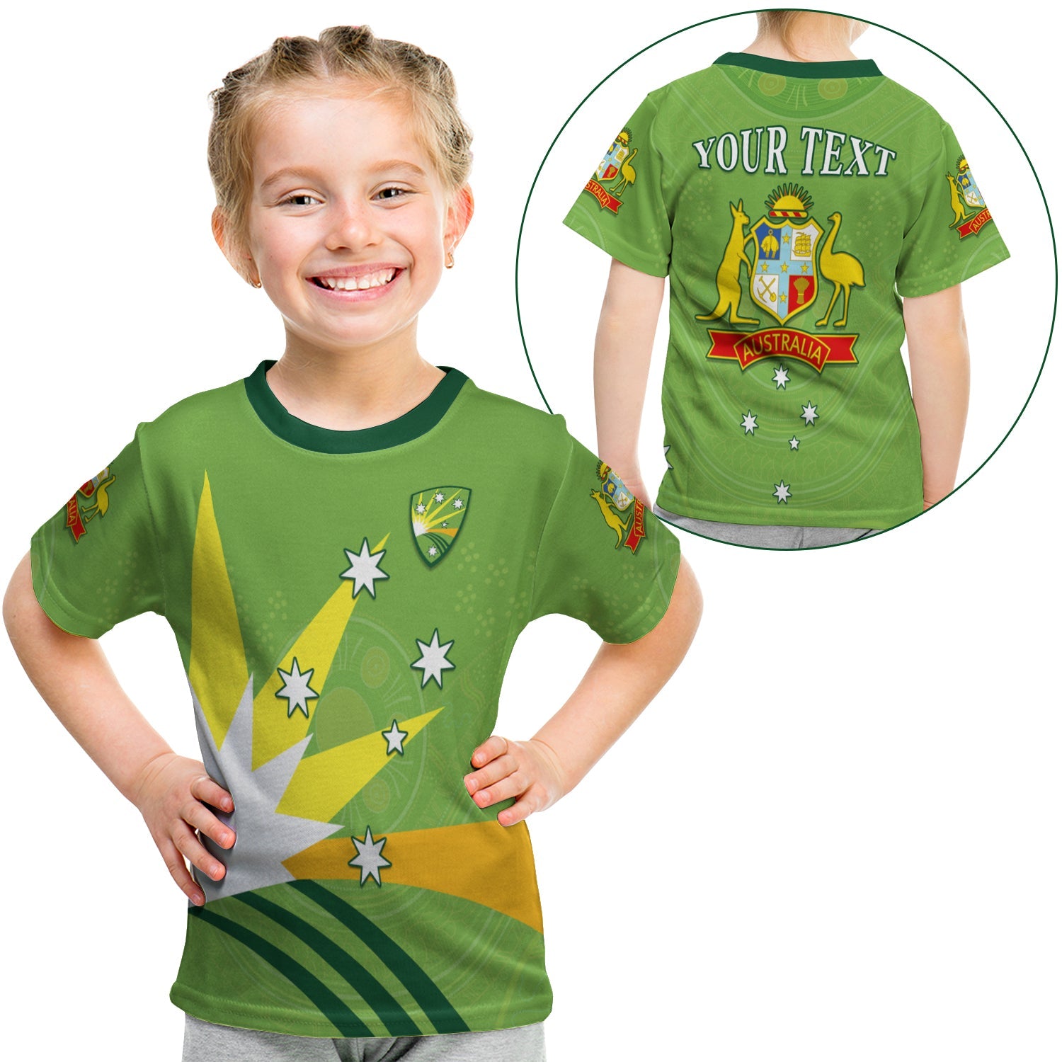 (Custom Personalised) Cricket Australia T shirt KID Proud Aussie Aboriginal - Vibe Hoodie Shop