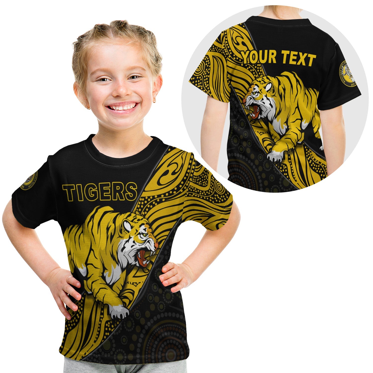 (Custom Personalised) Boulder City Football Club T shirt KID Goldfields Football Indigenous Tigers - Vibe Hoodie Shop