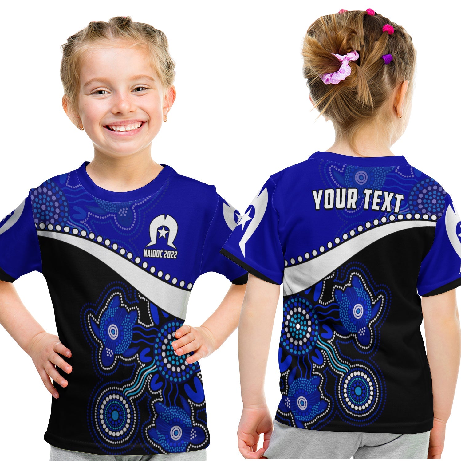 (Custom Personalised) NAIDOC Week 2022 T shirt KID Torres Strait Islanders Version Blue Aboriginal Turtles - Vibe Hoodie Shop