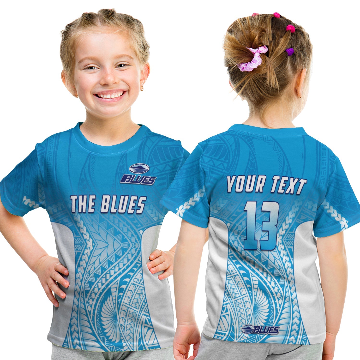 (Custom Text and Number) Blues T shirt KID Super Rugby New Zealand - Vibe Hoodie Shop