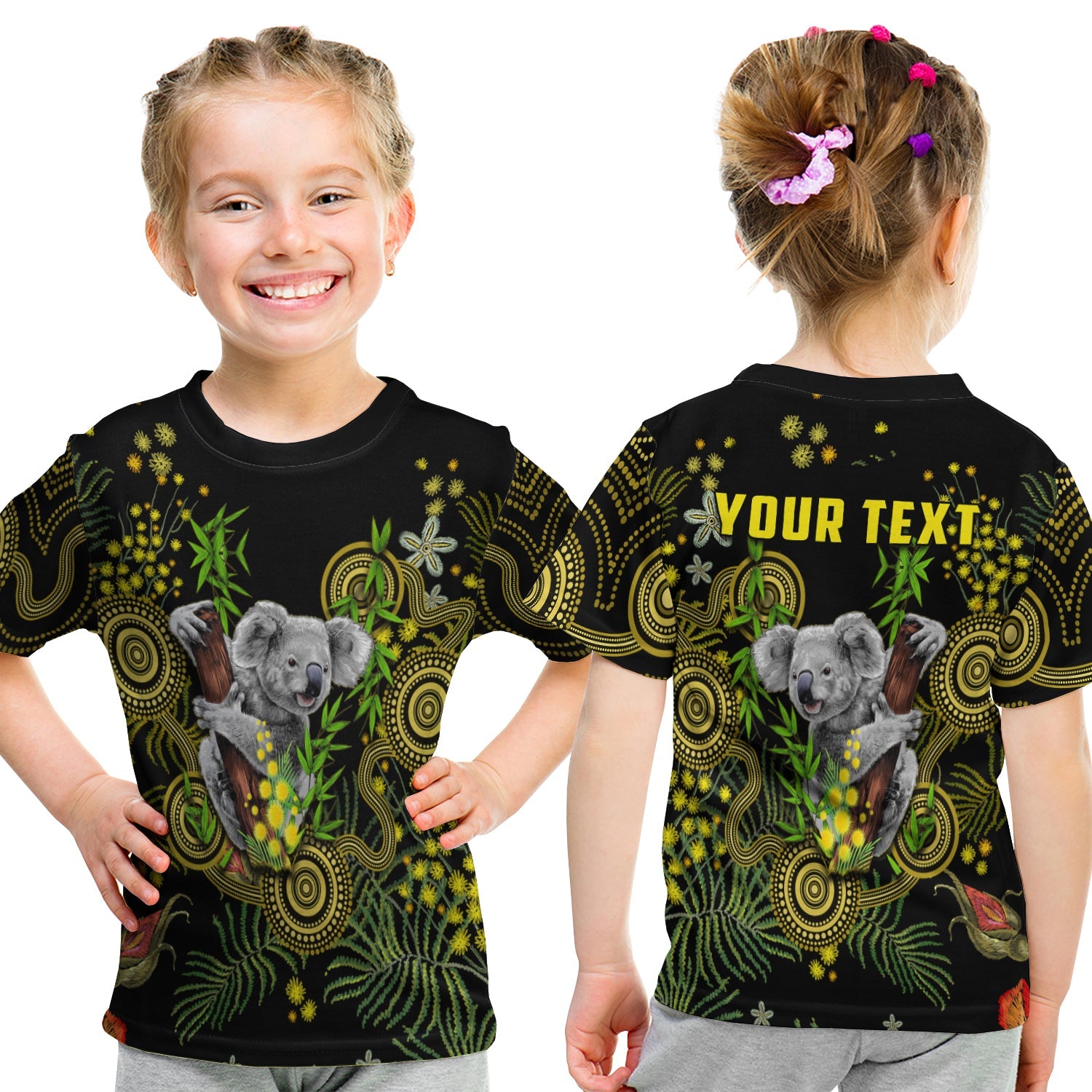 (Custom Personalised) Golden Wattle T shirt KID Australia Acacia Pycnantha Mix Aboriginal - Vibe Hoodie Shop