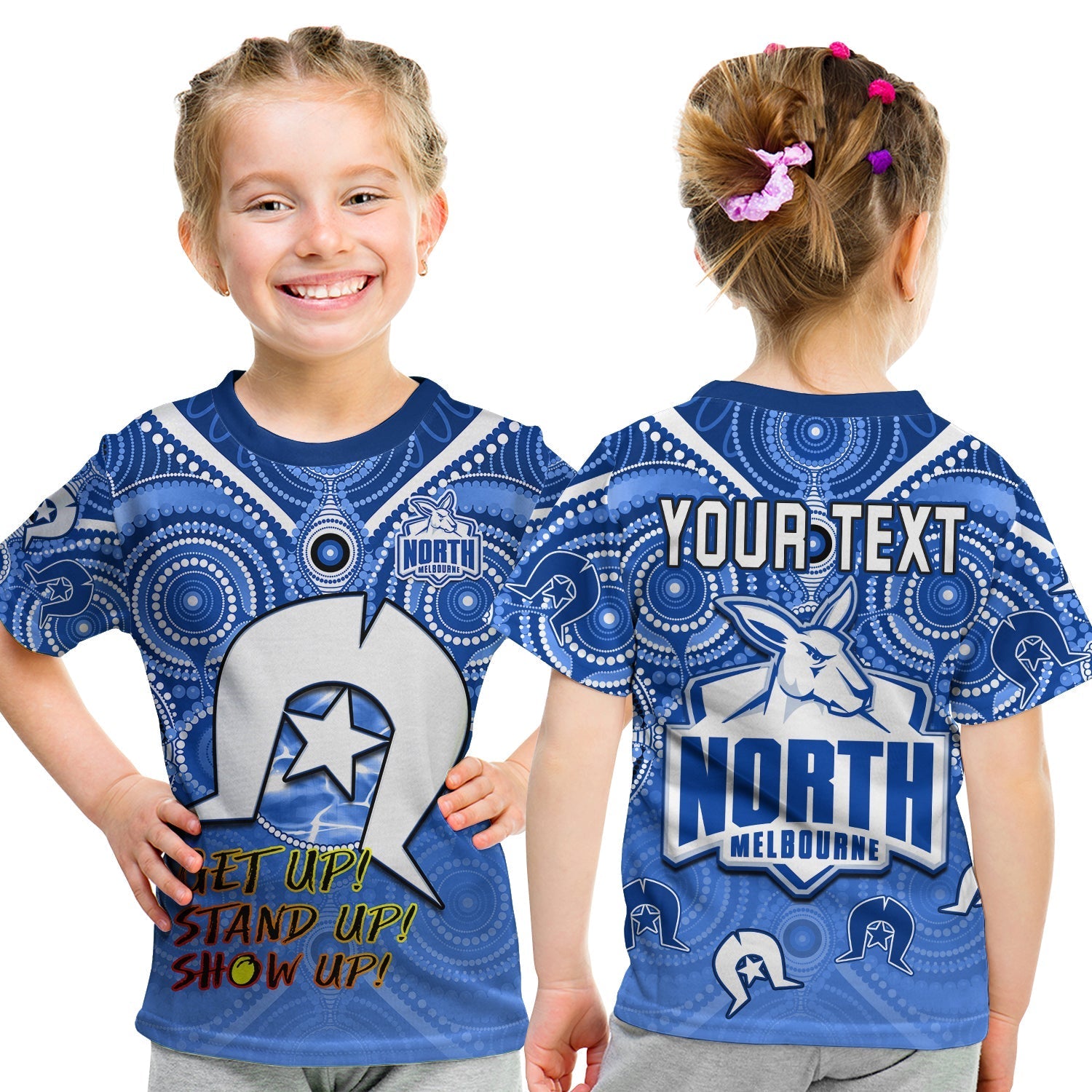 (Custom Personalised) Kangaroos Football NAIDOC Week T shirt KID North Melbourne Aboriginal Dhari - Vibe Hoodie Shop