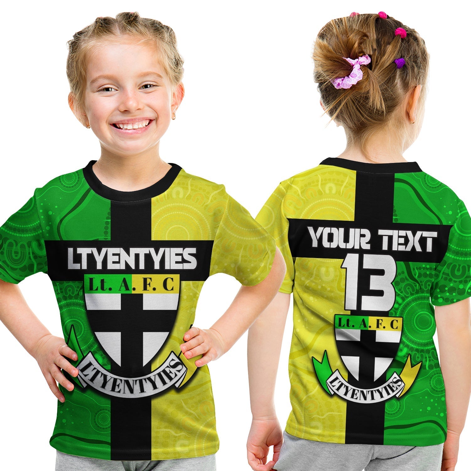 (Custom Text and Number) Ltyentyies Lt. A. F. C T shirt KID Australian Football Aboriginal - Vibe Hoodie Shop