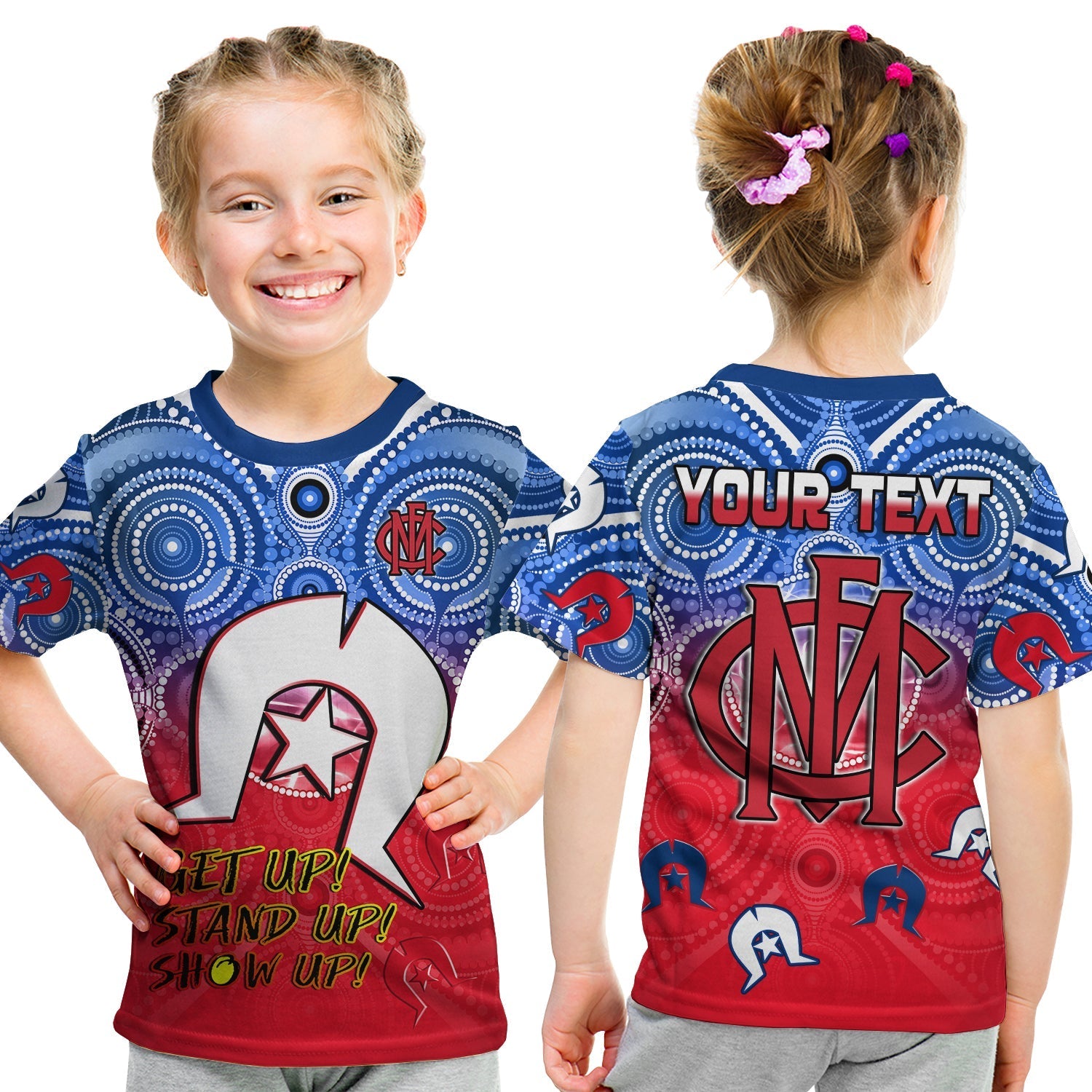 (Custom Personalised) Demons Football NAIDOC Week T shirt KID Melbourne North Melbourne Aboriginal Dhari - Vibe Hoodie Shop