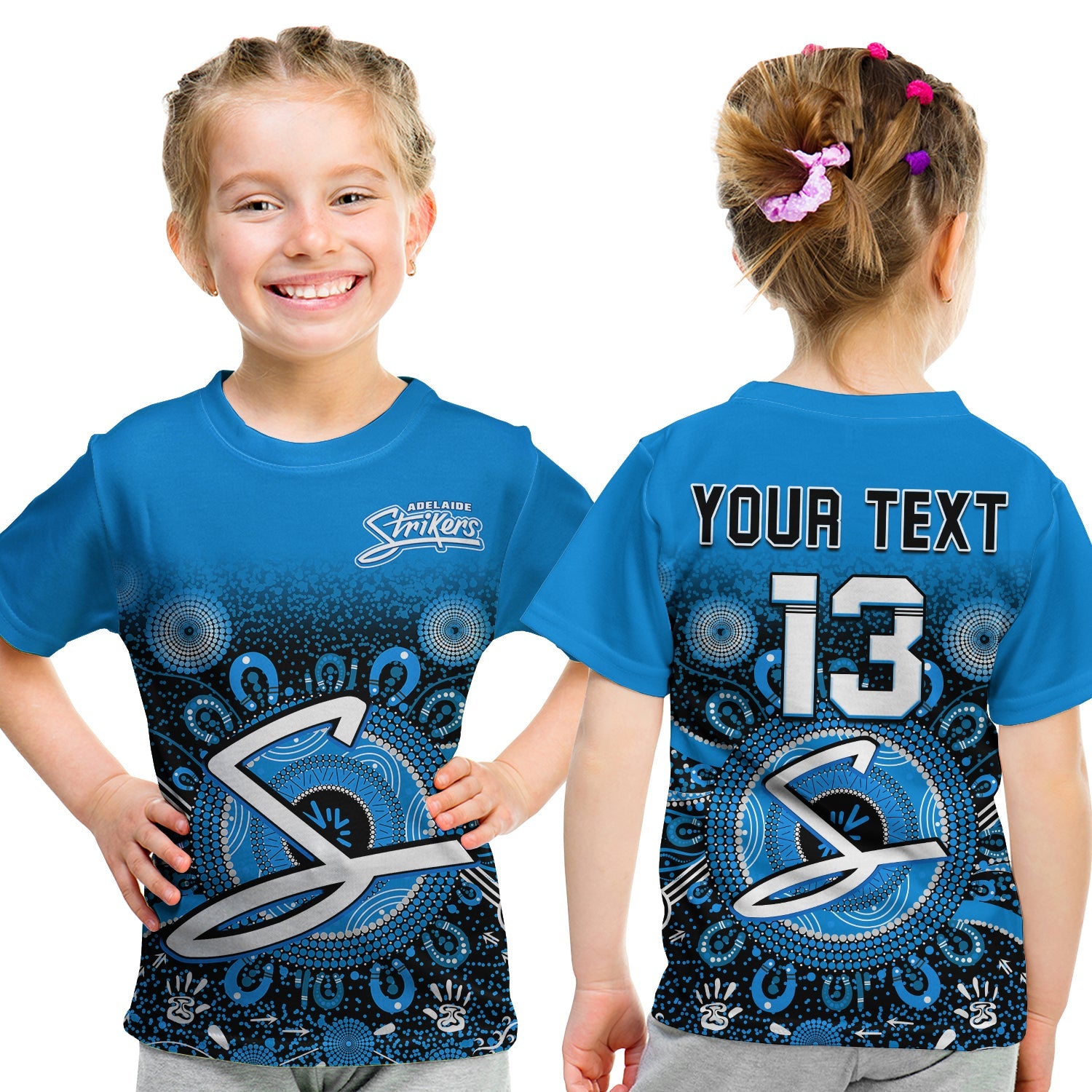 (Custom Text and Number) Adelaide Strikers T Shirt Aboriginal Sunshine - Vibe Hoodie Shop