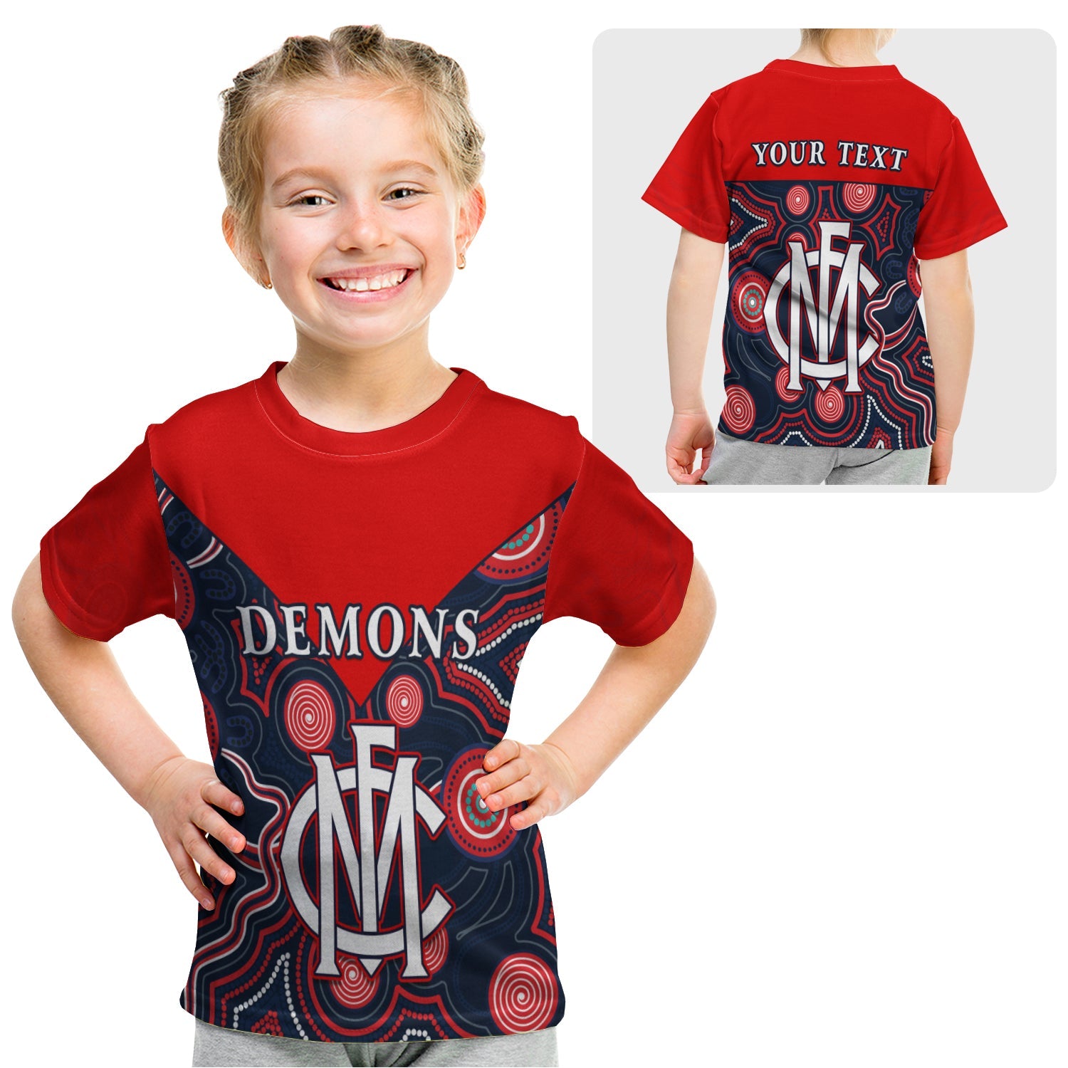 (Custom Personalised) Melbourne Demons 2021 T shirt KID - We are the Champions - Vibe Hoodie Shop