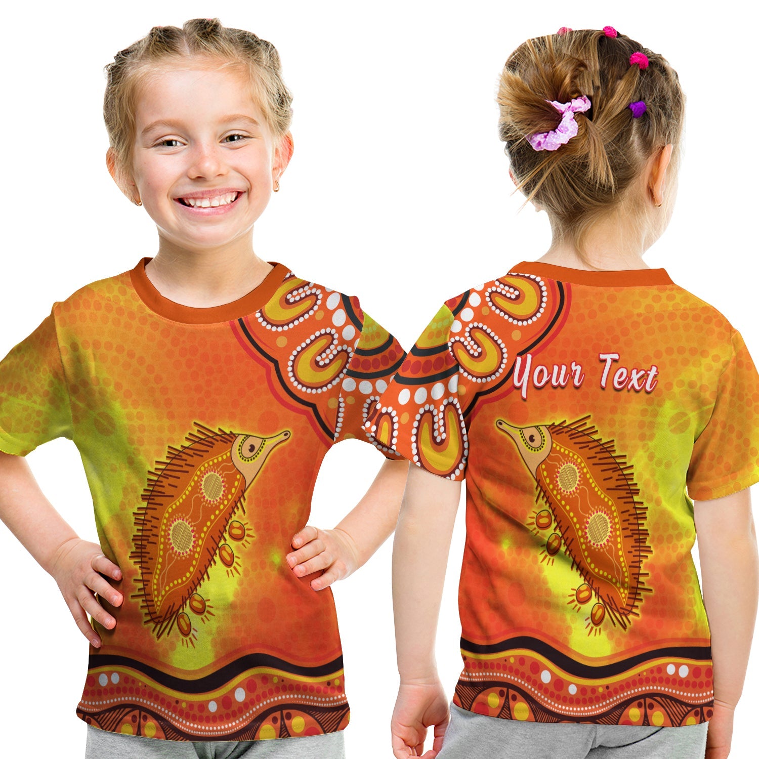 (Custom Personalised) Echidna Aboriginal T shirt KID Australian Animal - Vibe Hoodie Shop