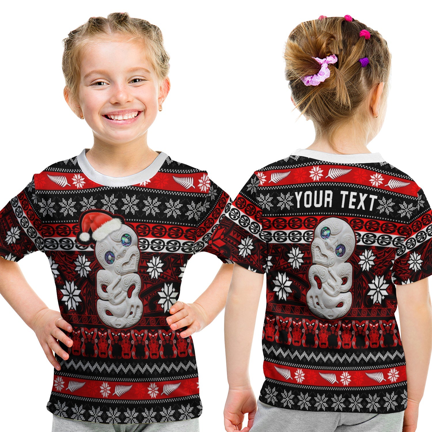 (Custom Personalised) New Zealand Hei Tiki Christmas T shirt KID Maori Meri Kirihimete - Vibe Hoodie Shop