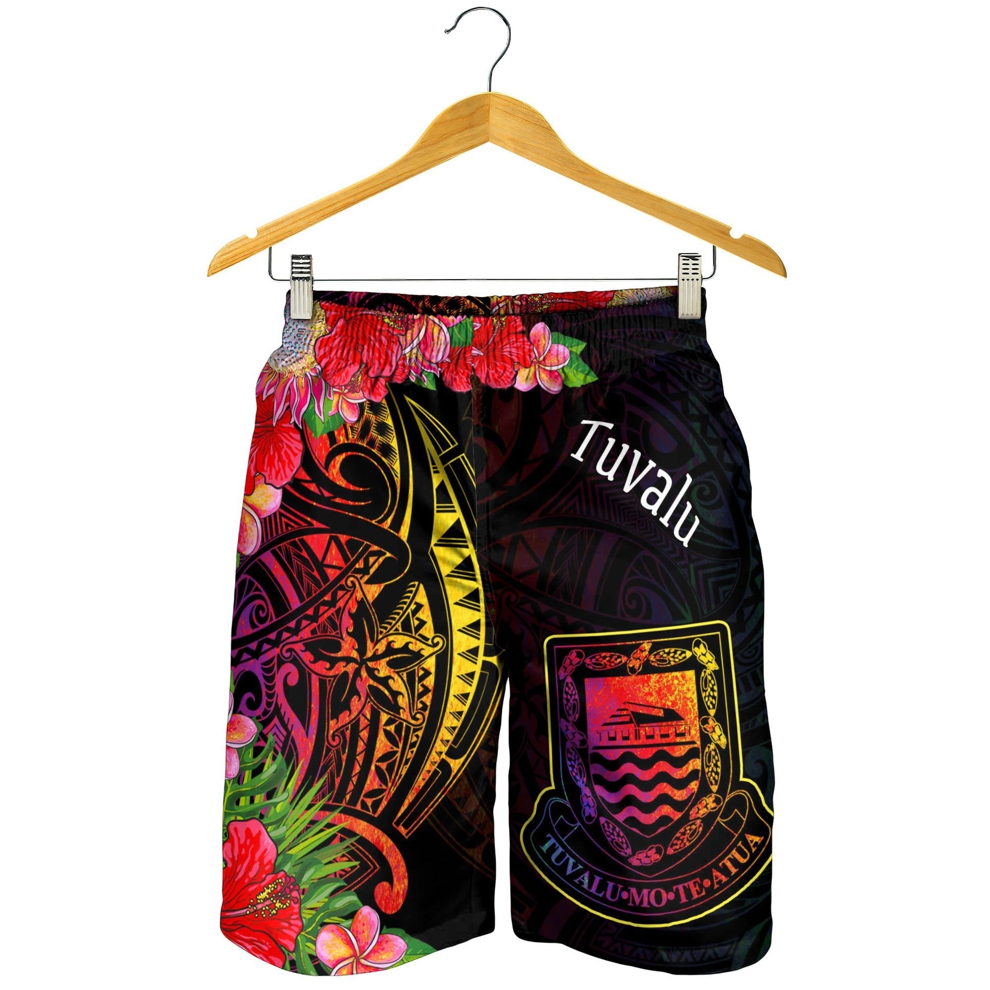 Tuvalu Men's Shorts - Tropical Hippie Style - Vibe Hoodie Shop