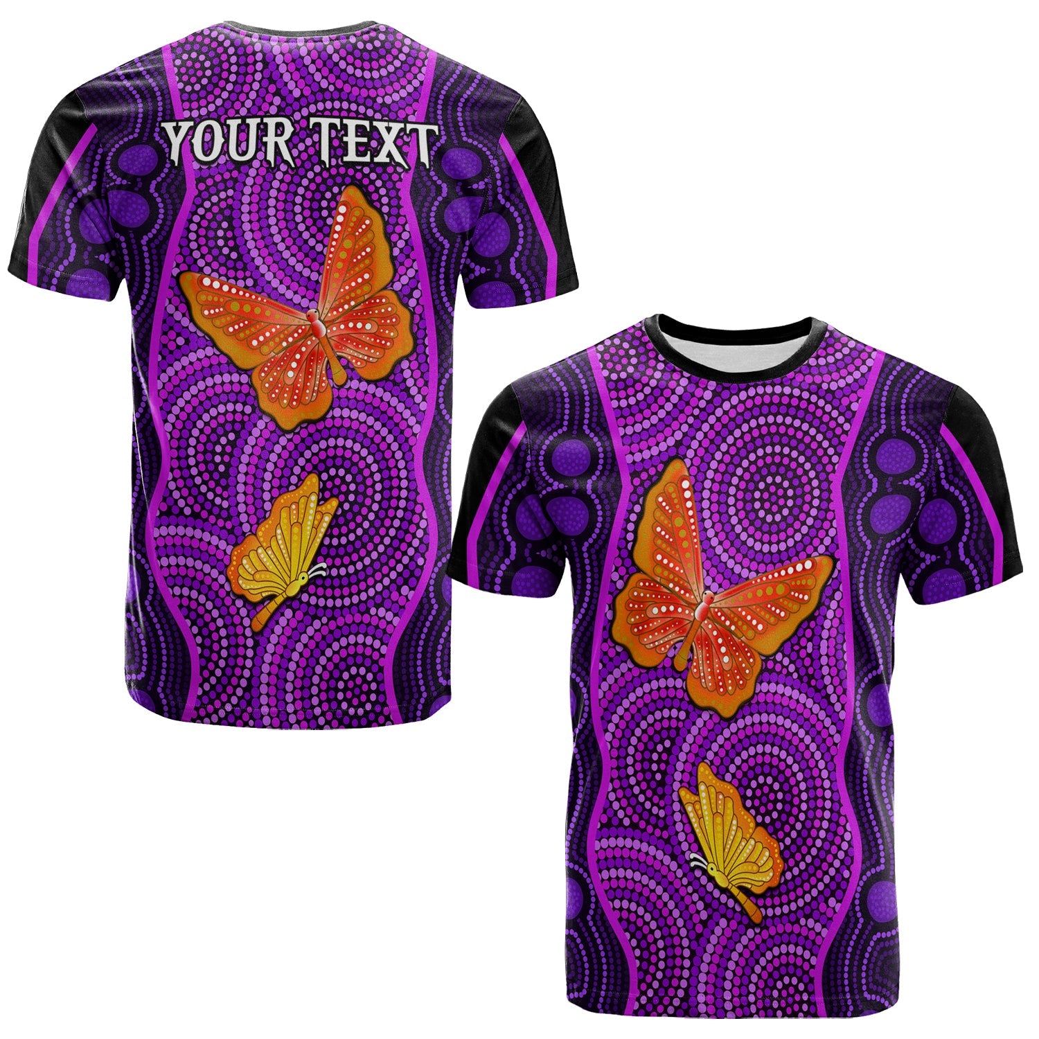 (Custom Personalised) Aboriginal Dot T shirt Butterfly Natural Beauty - Vibe Hoodie Shop