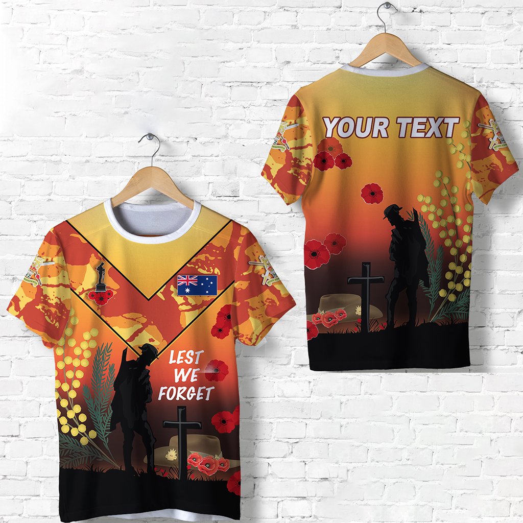 (Custom Personalised) Australian ANZAC Day T shirt Lest We Forget 2021 - Style - Vibe Hoodie Shop