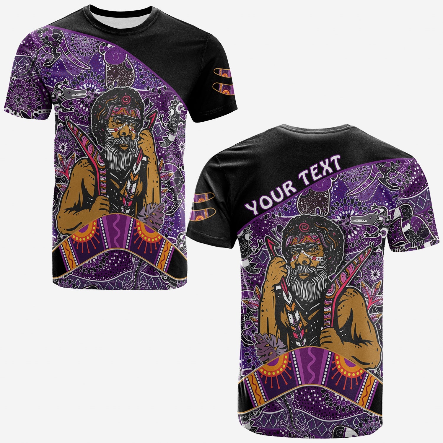 (Custom Personalised) Australian Boomerang T shirt Indigenous Australia Purple Graceful - Vibe Hoodie Shop