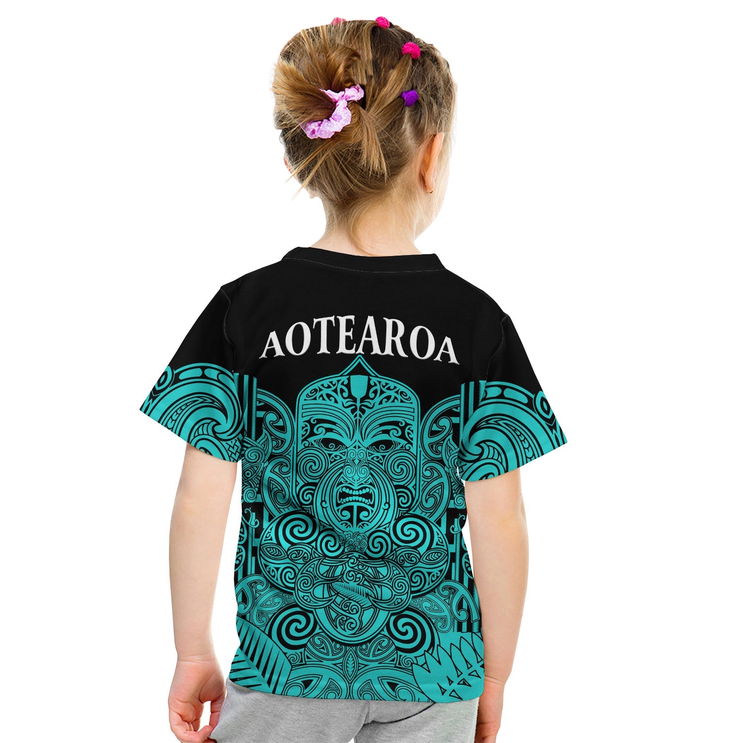 New Zealand Tiki Rugby T Shirt KID NZ Maori Koru Pattern Ver.02 - Vibe Hoodie Shop