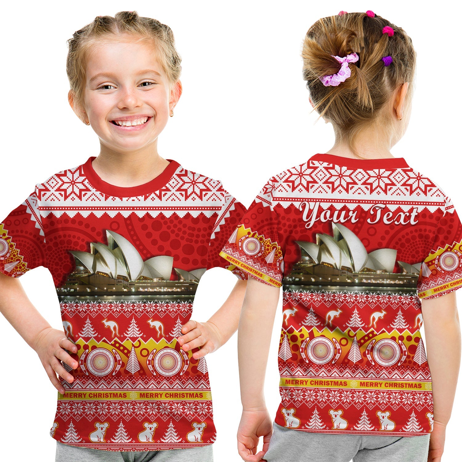 (Custom Personalised) Australia T Shirt Sydney Opera House Aboriginal Art Merry Christmas - Vibe Hoodie Shop