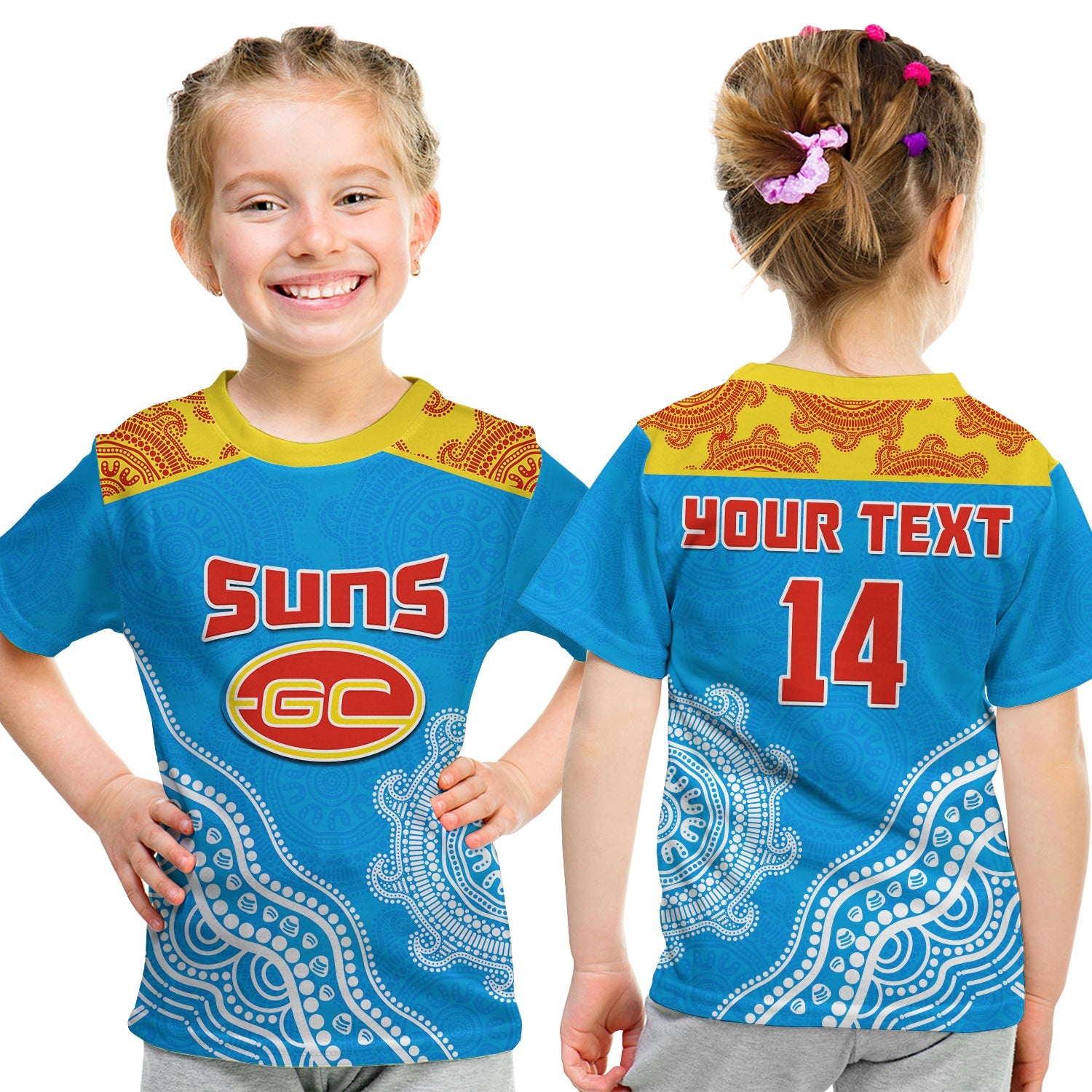 (Custom Text And Number) Suns T Shirt Go Sunnies Aboriginal Simple Style - Vibe Hoodie Shop