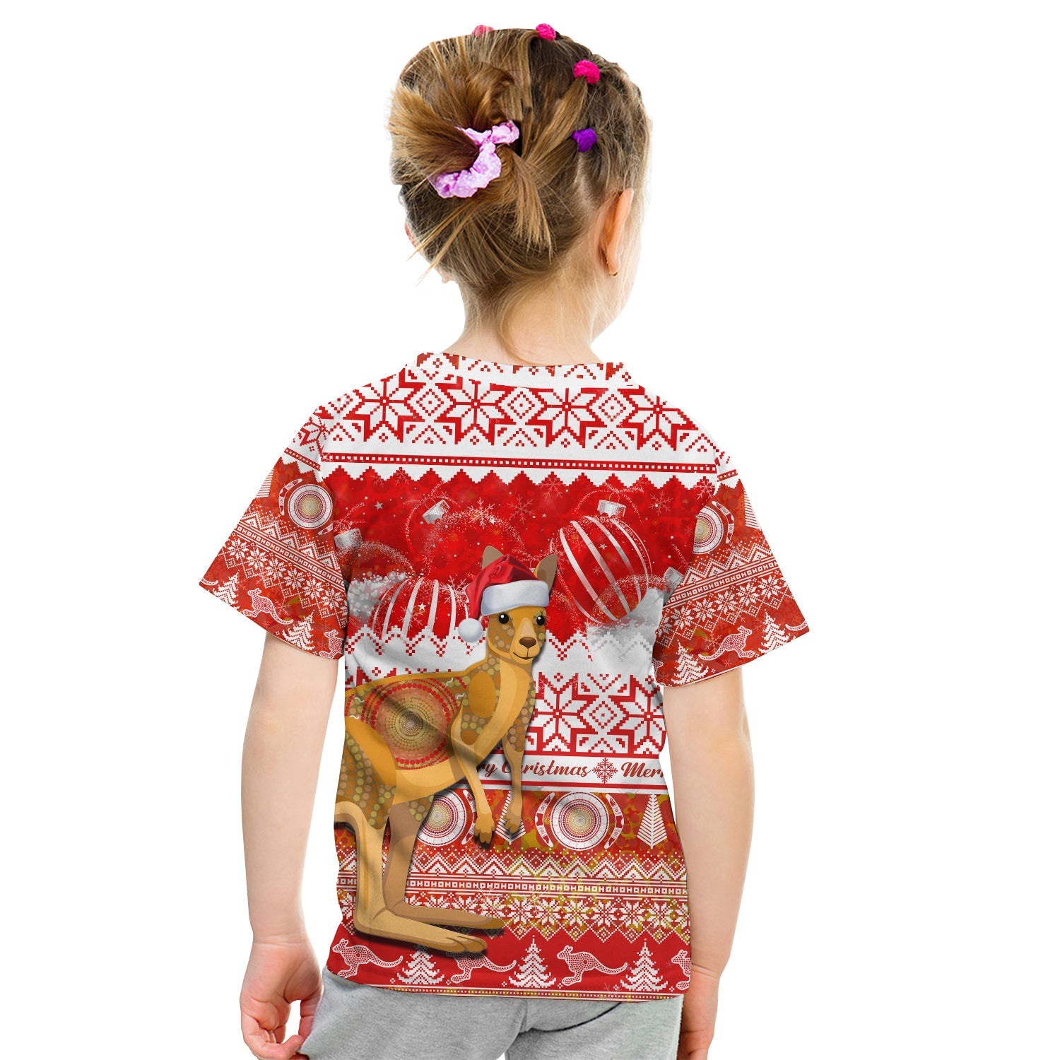 Australia T Shirt Kangaroo Aboriginal Painting Merry Christmas - Vibe Hoodie Shop