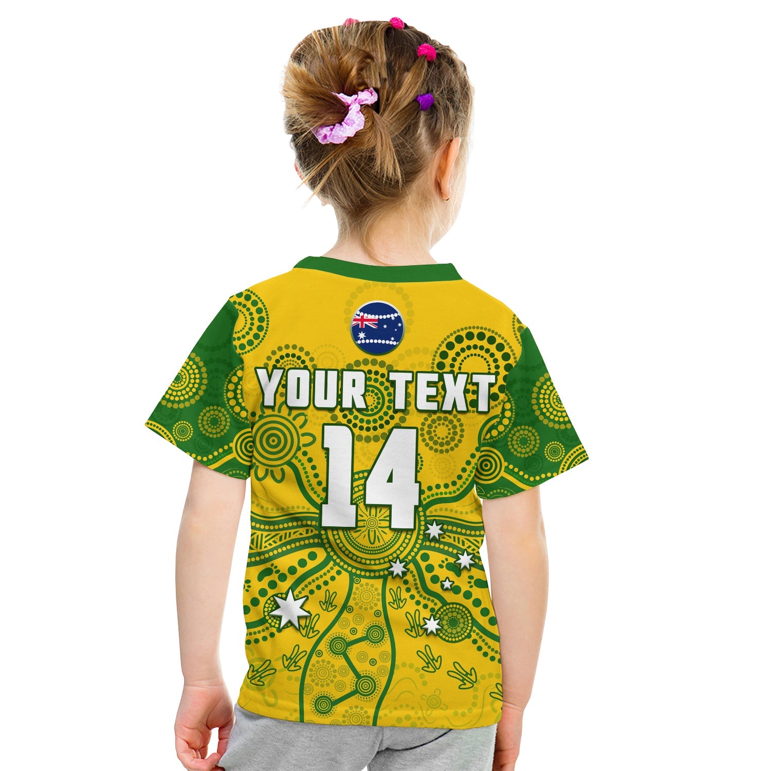 (Custom Text And Number) Cricket Australia T Shirt KID Aussie 2022 Indigenous Special Version - Vibe Hoodie Shop