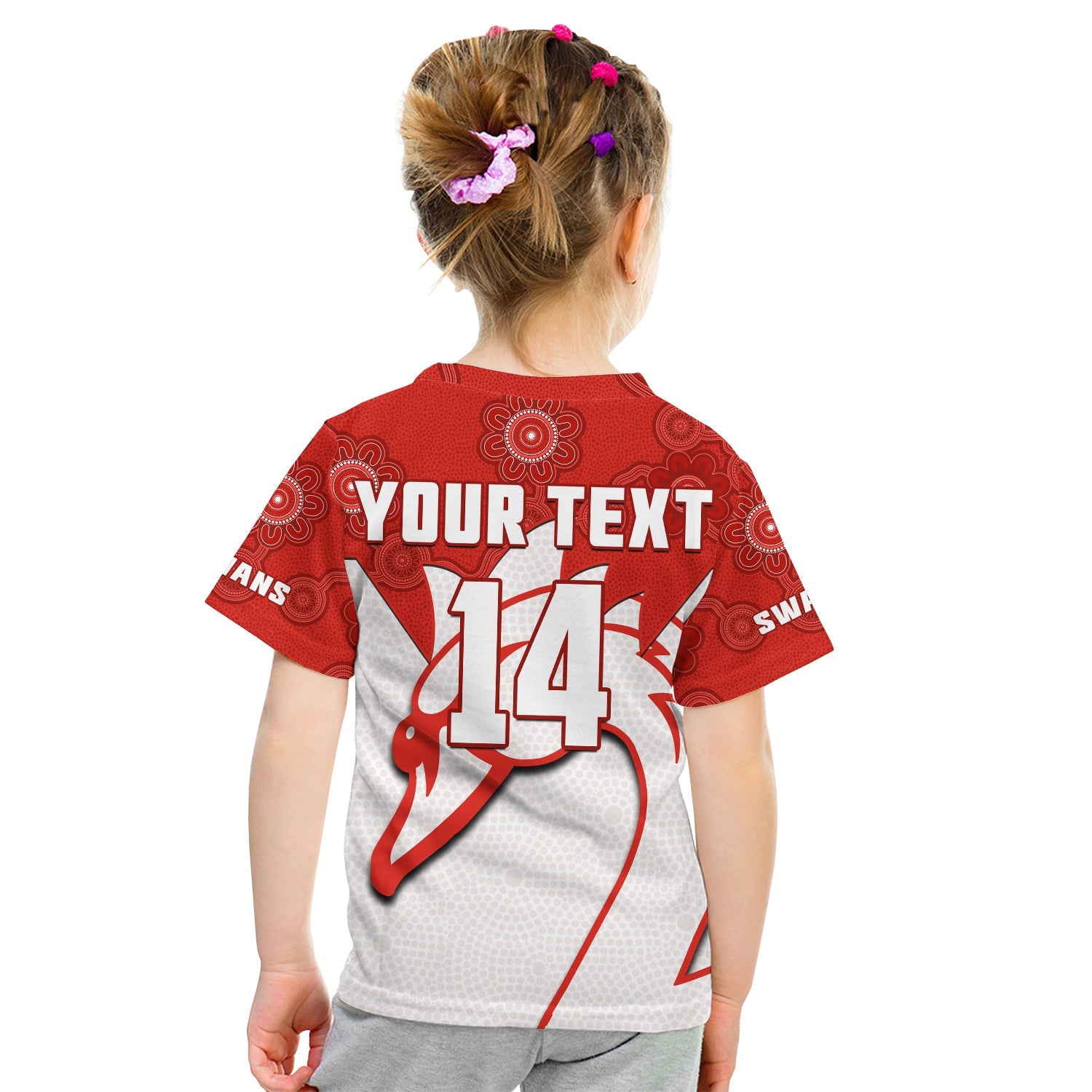 (Custom Text And Number) Sydney Football T Shirt KID Swans 1874 Dot Painting Artsy - Vibe Hoodie Shop