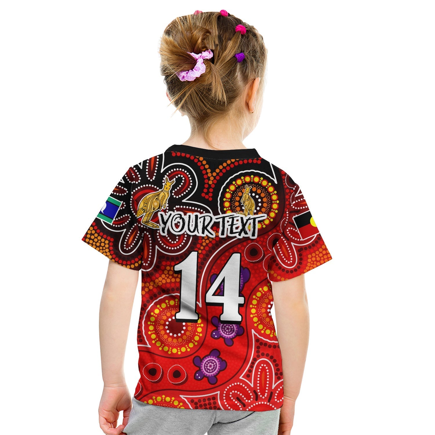 (Custom Text And Number) Australia NAIDOC Week T shirt KID Australian Aboriginal Dhari Kangaroo Artsy Style - Vibe Hoodie Shop