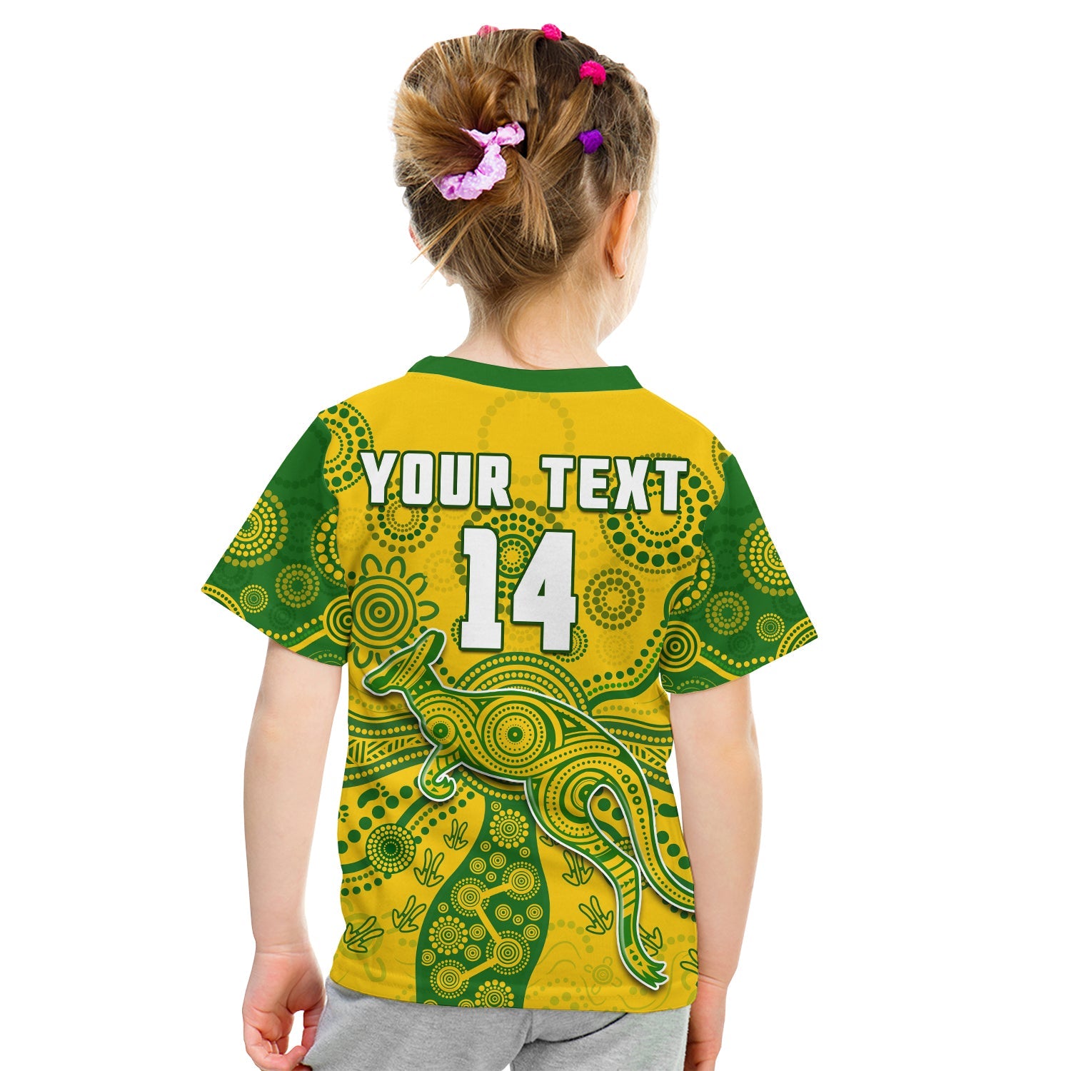 (Custom Text And Number) Australia T Shirt KID National Colours Proud Aussie Special Indigenous - Vibe Hoodie Shop