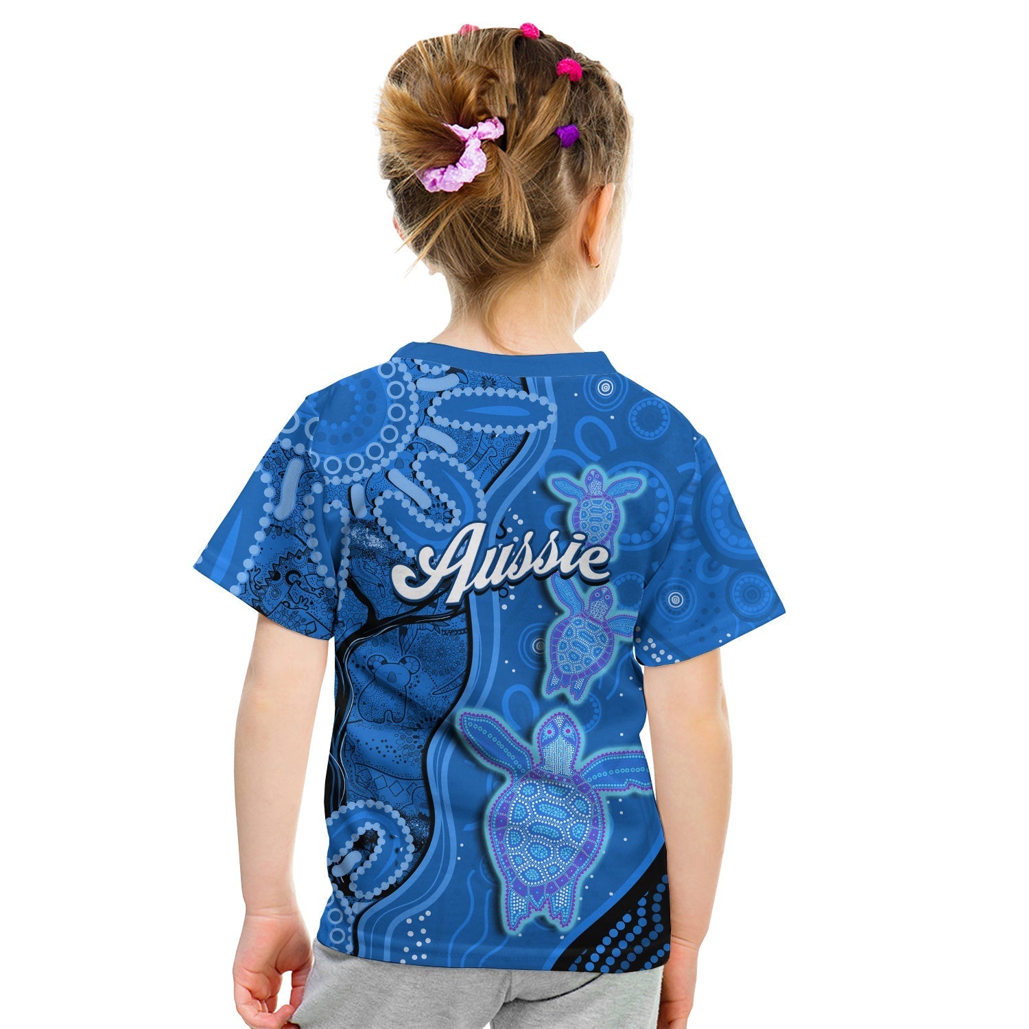 Australian Aboriginal Art T shirt Aussie Turtle Blue Version - Vibe Hoodie Shop