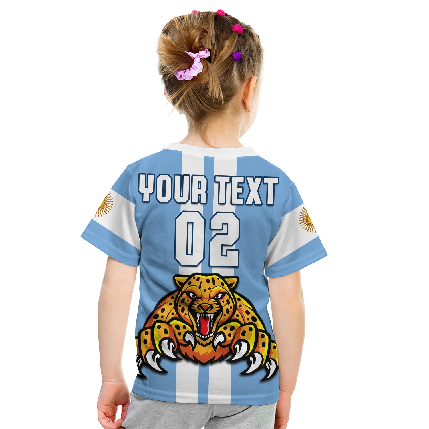 (Custom Text And Number) Argentina Rugby T Shirt KID Los Pumas 2022 We Are The Champions - Vibe Hoodie Shop