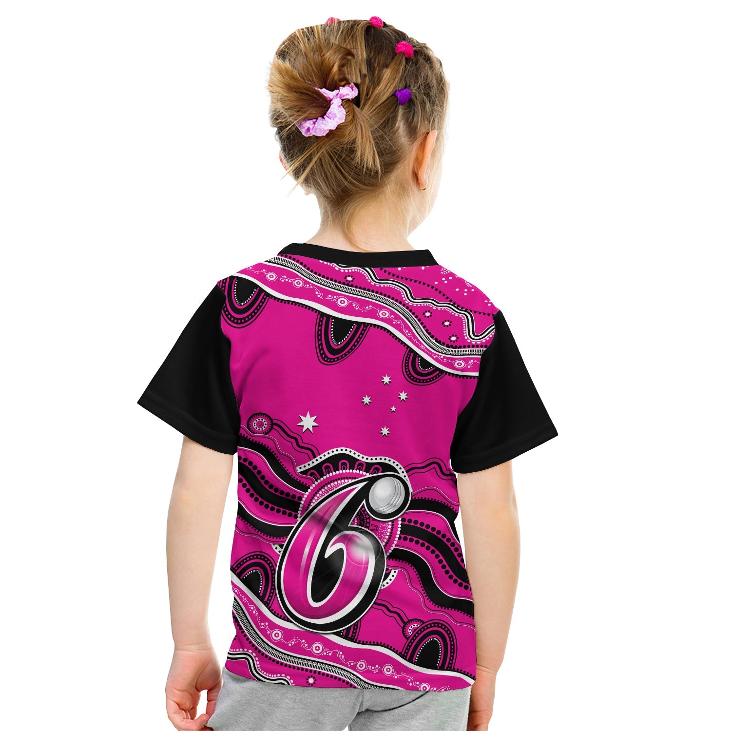 Sixers Cricket T Shirt KID Sydney Aboriginal Painting - Vibe Hoodie Shop