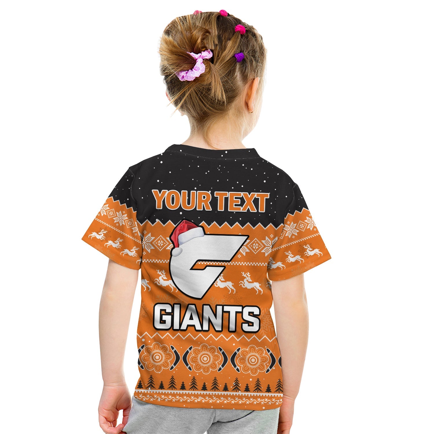 (Custom Personalised) Greater Western Sydney Football T Shirt KID Giants Aboriginal Merry Christmas - Vibe Hoodie Shop