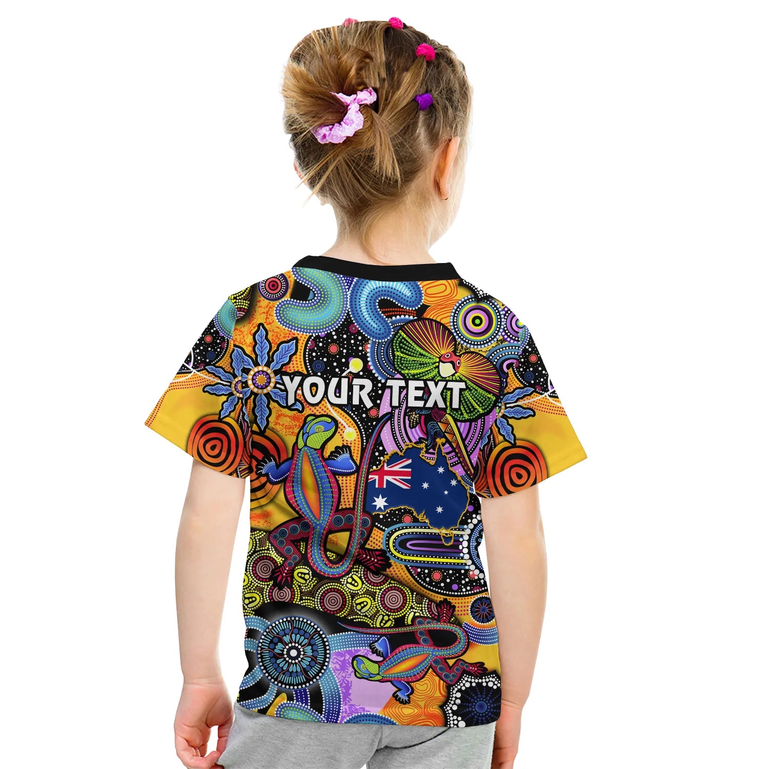 (Custom Personalised) Australia T Shirt KID Indigenous Animal Artsy - Vibe Hoodie Shop