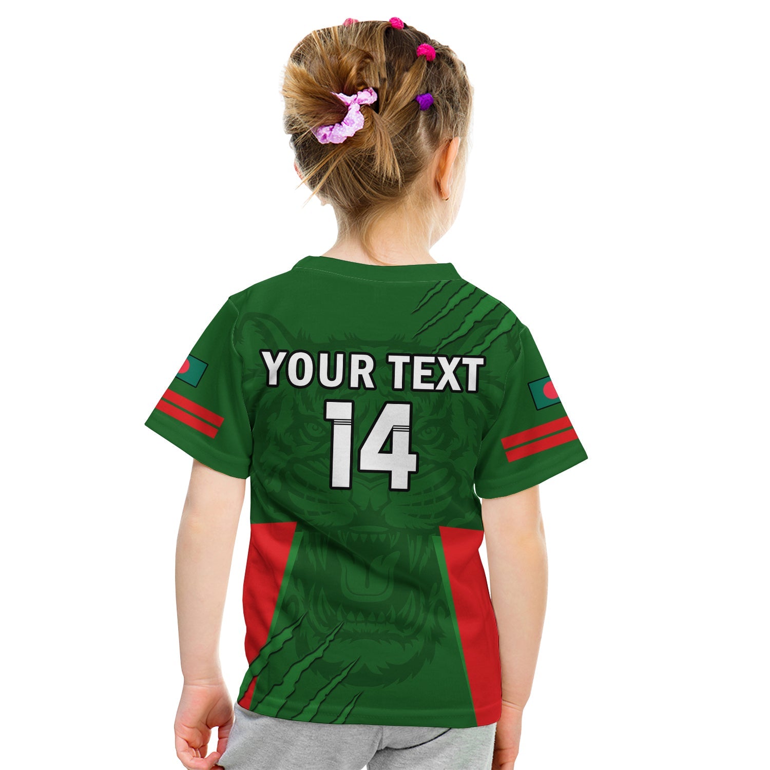 (Custom Text And Number) Bangladesh Cricket T Shirt KID Tigers 2022 Mens T20 World Cup - Vibe Hoodie Shop