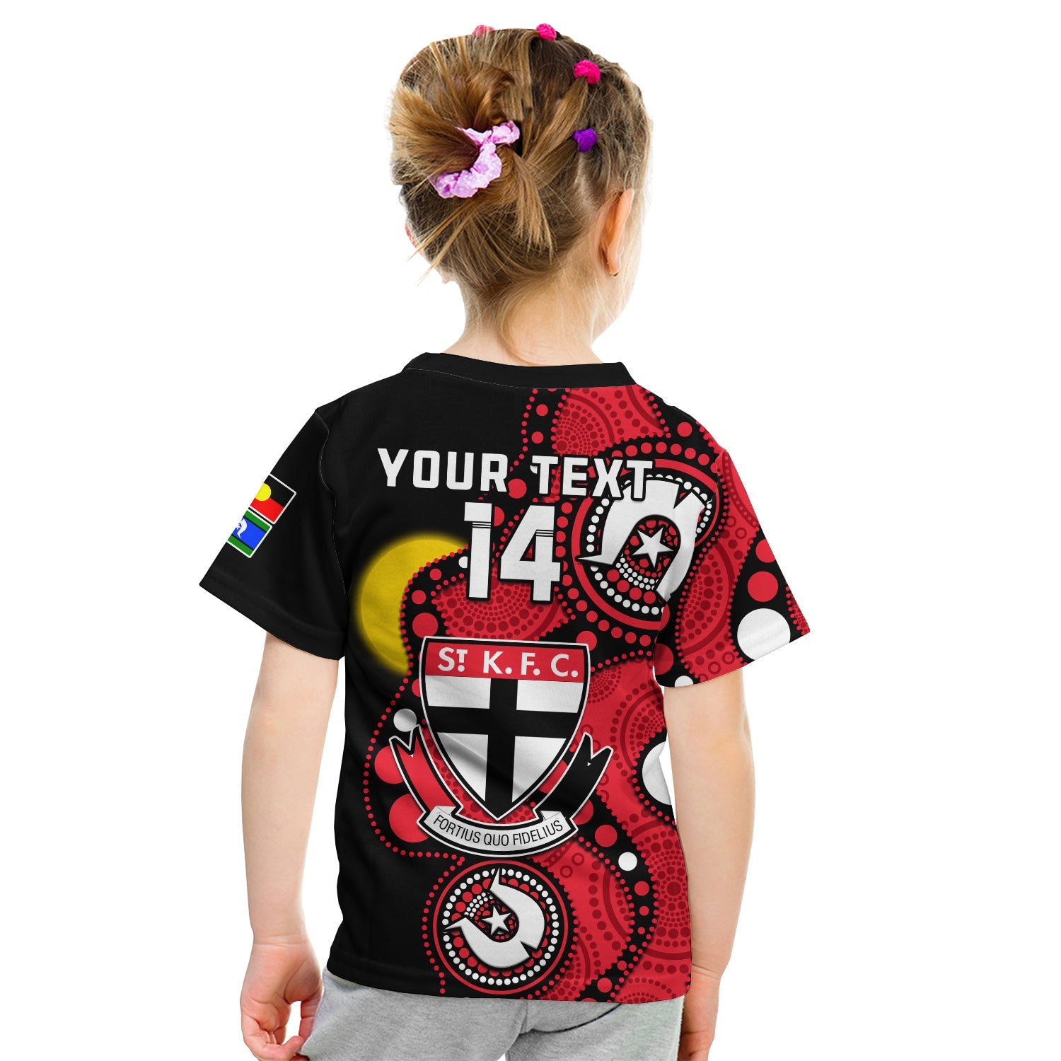 (Custom Text And Number) St Kilda Football NAIDOC 2023 T Shirt KID Saints Indigenous For Our Elders - Vibe Hoodie Shop