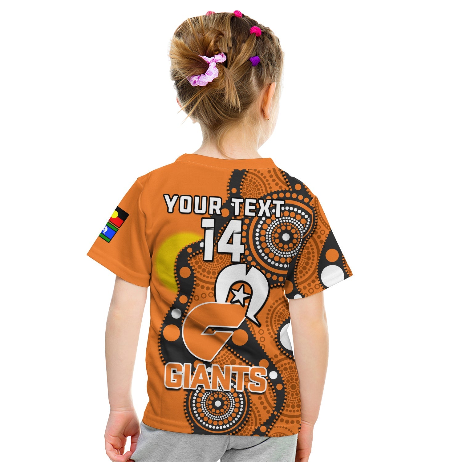 (Custom Text And Number) GWS Giants Football NAIDOC 2023 T Shirt KID Indigenous For Our Elders - Vibe Hoodie Shop