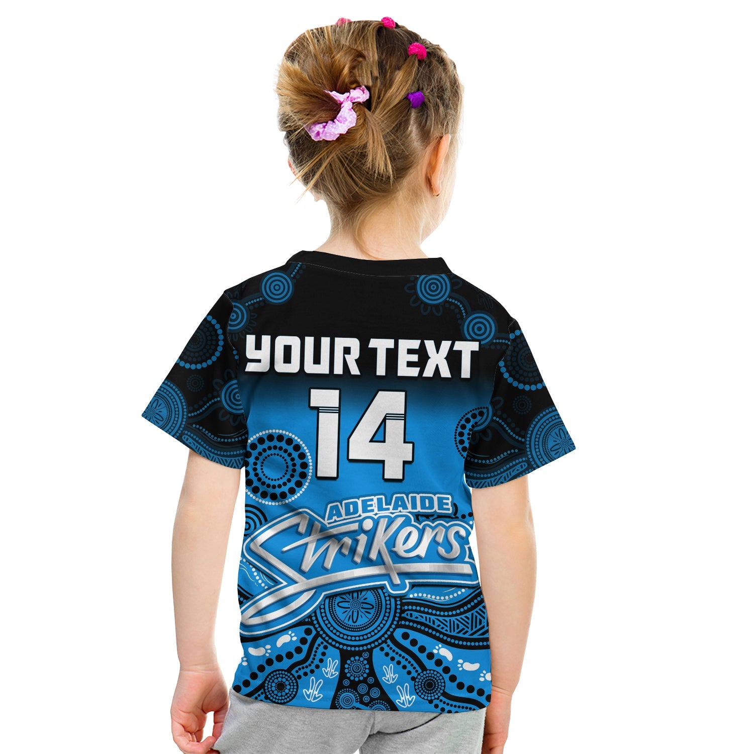 (Custom Text And Number) Adelaide Strikers T Shirt Gradient Aboriginal Dot Painting - Vibe Hoodie Shop